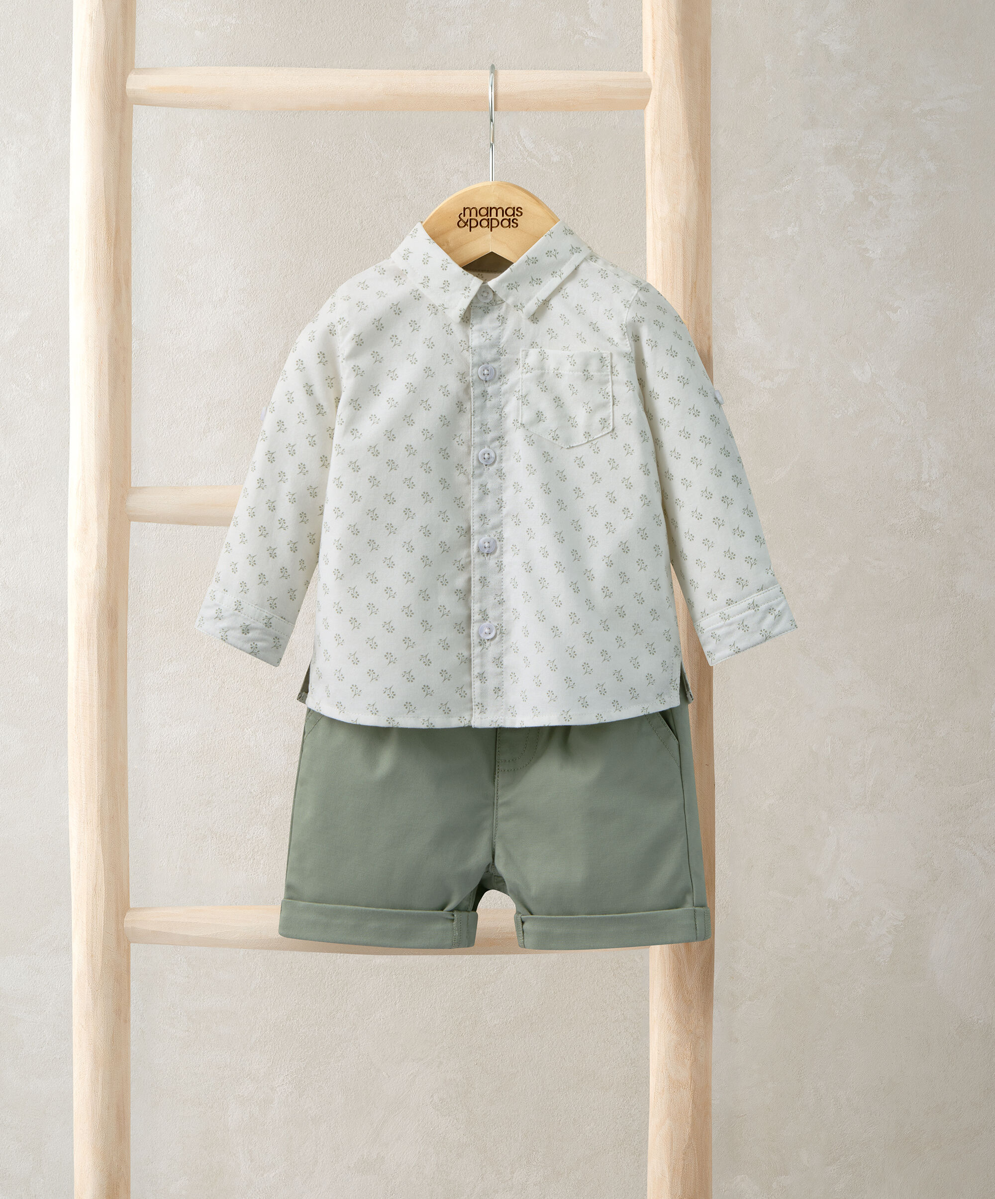 Stripped 2 Piece Suit - Khaki