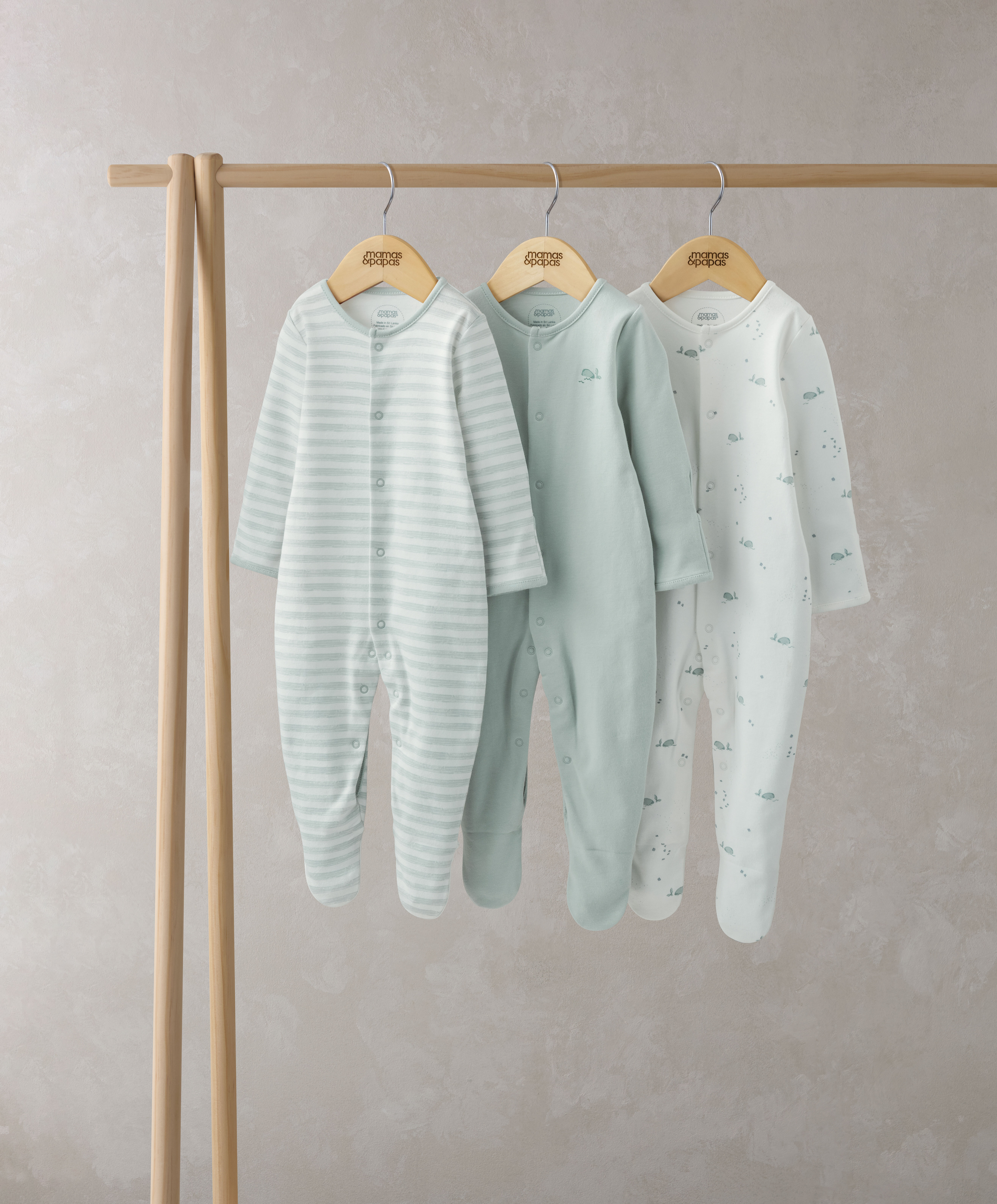 3 Pack Whale Sleepsuits