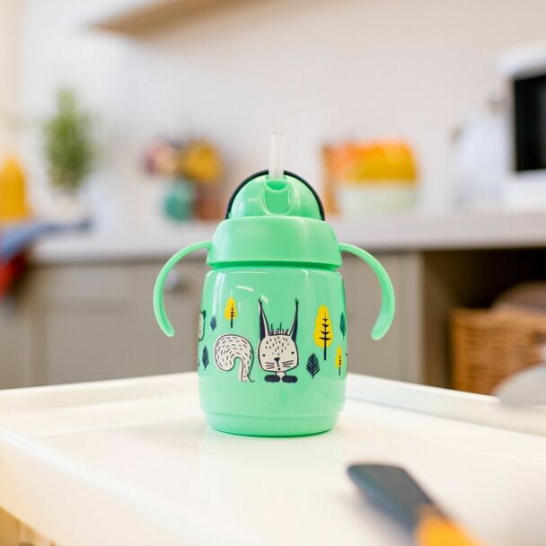 Tommee Tippee Babies Superstar Sippee Training Cup Sippy Straw Bottle, 300ml 6M+ image number 3