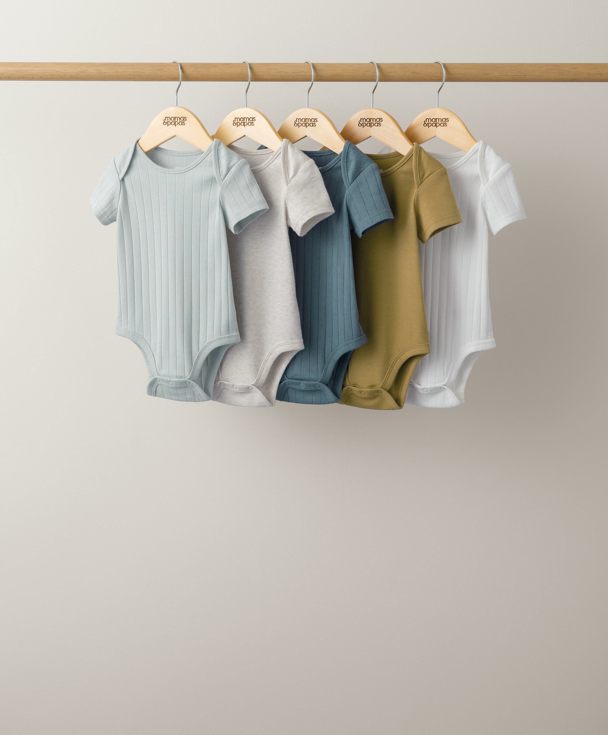 5 Pack Ribbed Short Sleeve Bodysuits