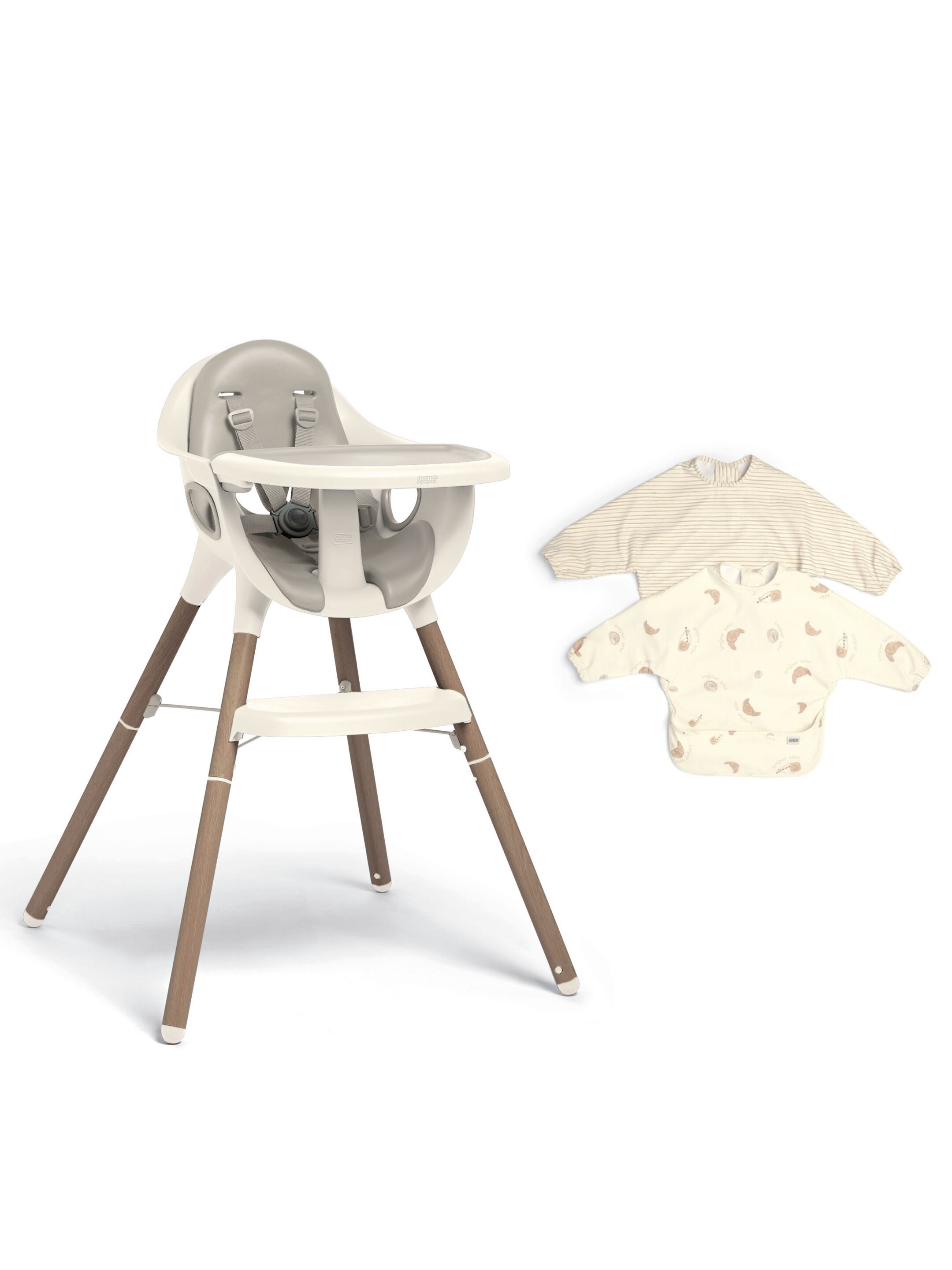 Juice High Chair with Long Sleeve Bibs Set - Croissant image number 1