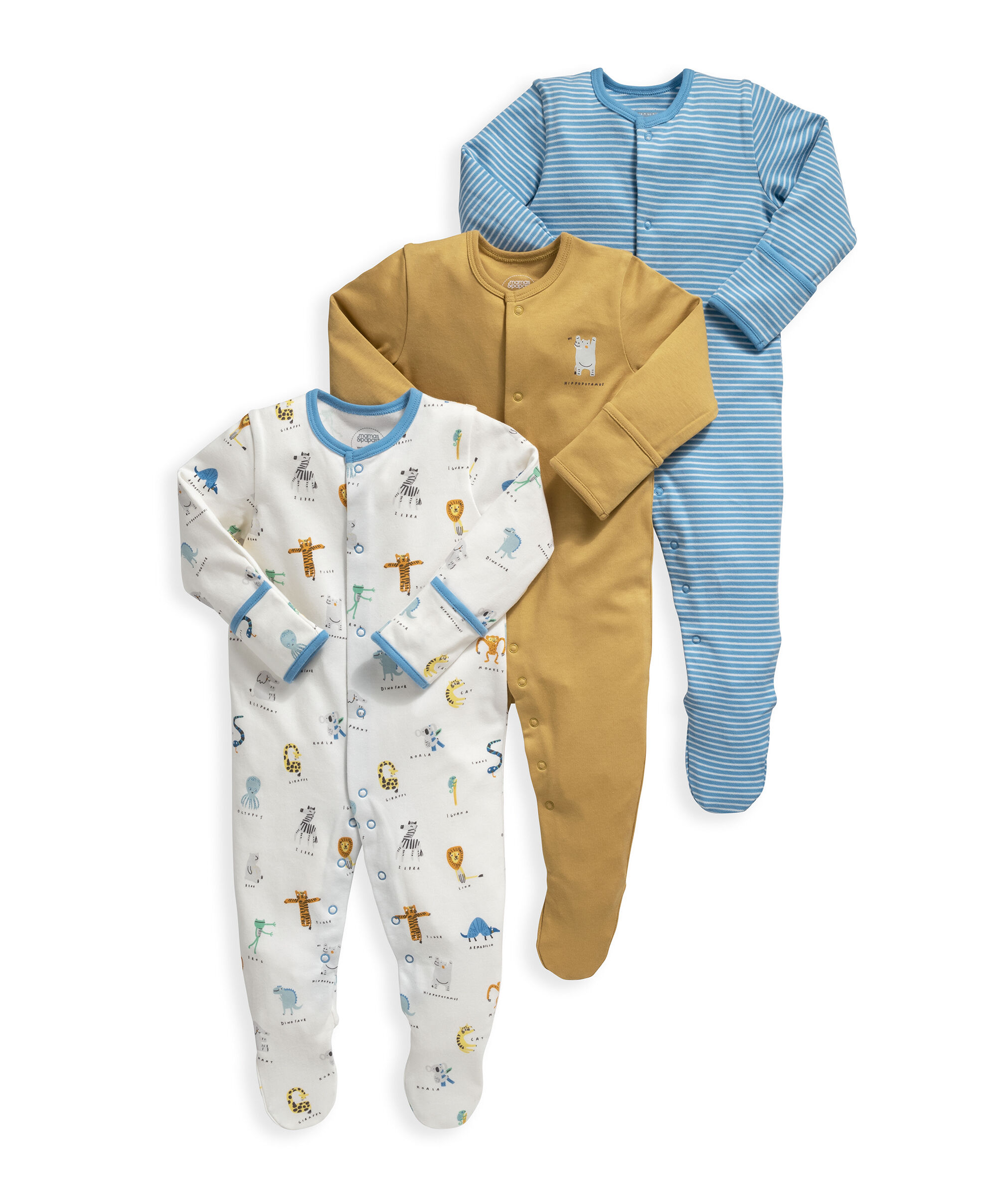 3 Pack Zoo Sleepsuits image number 1