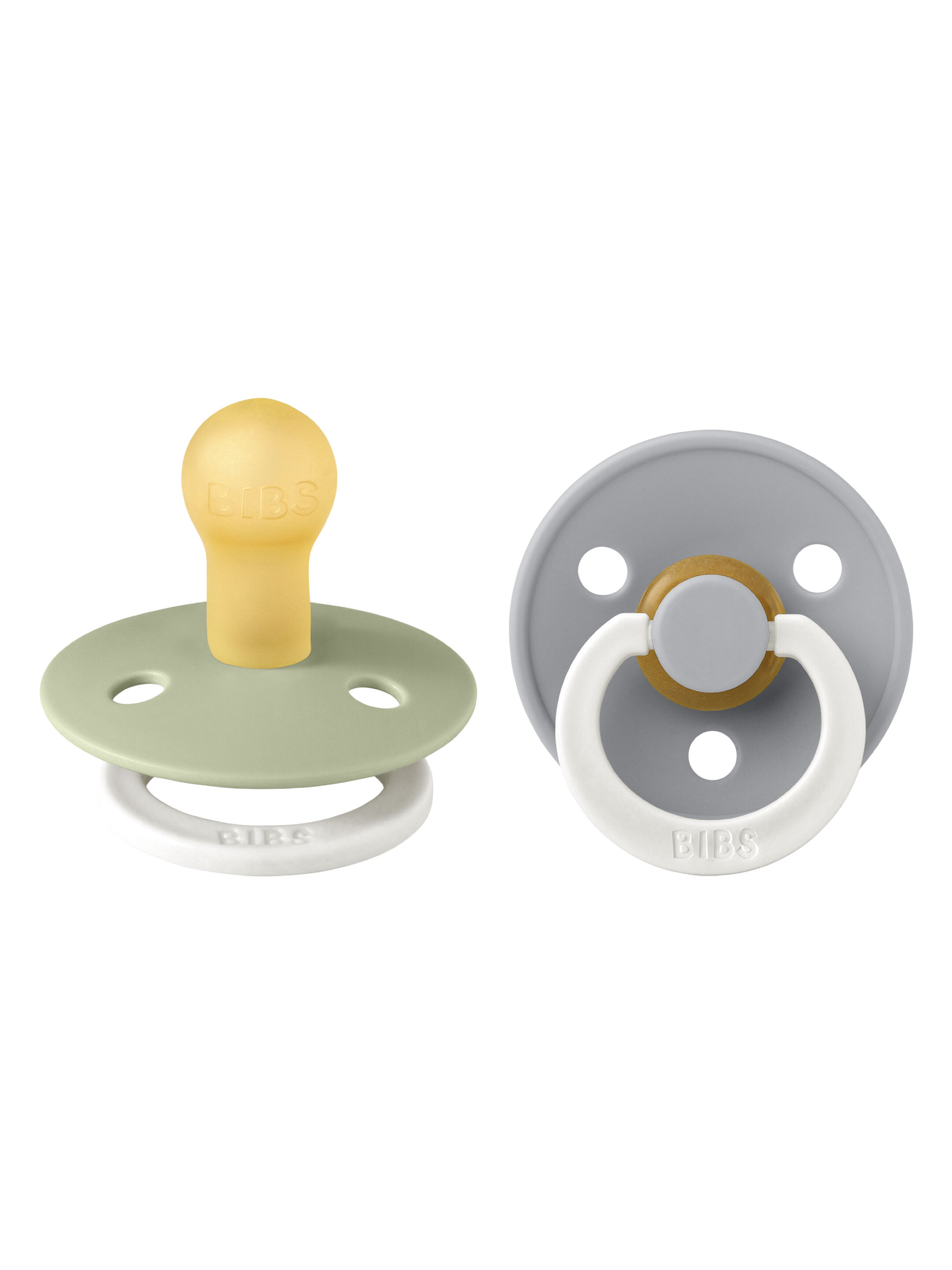 Bibs Colour Pacifier 2 Pack Latex S1 - Sage Glow / Cloud Glow