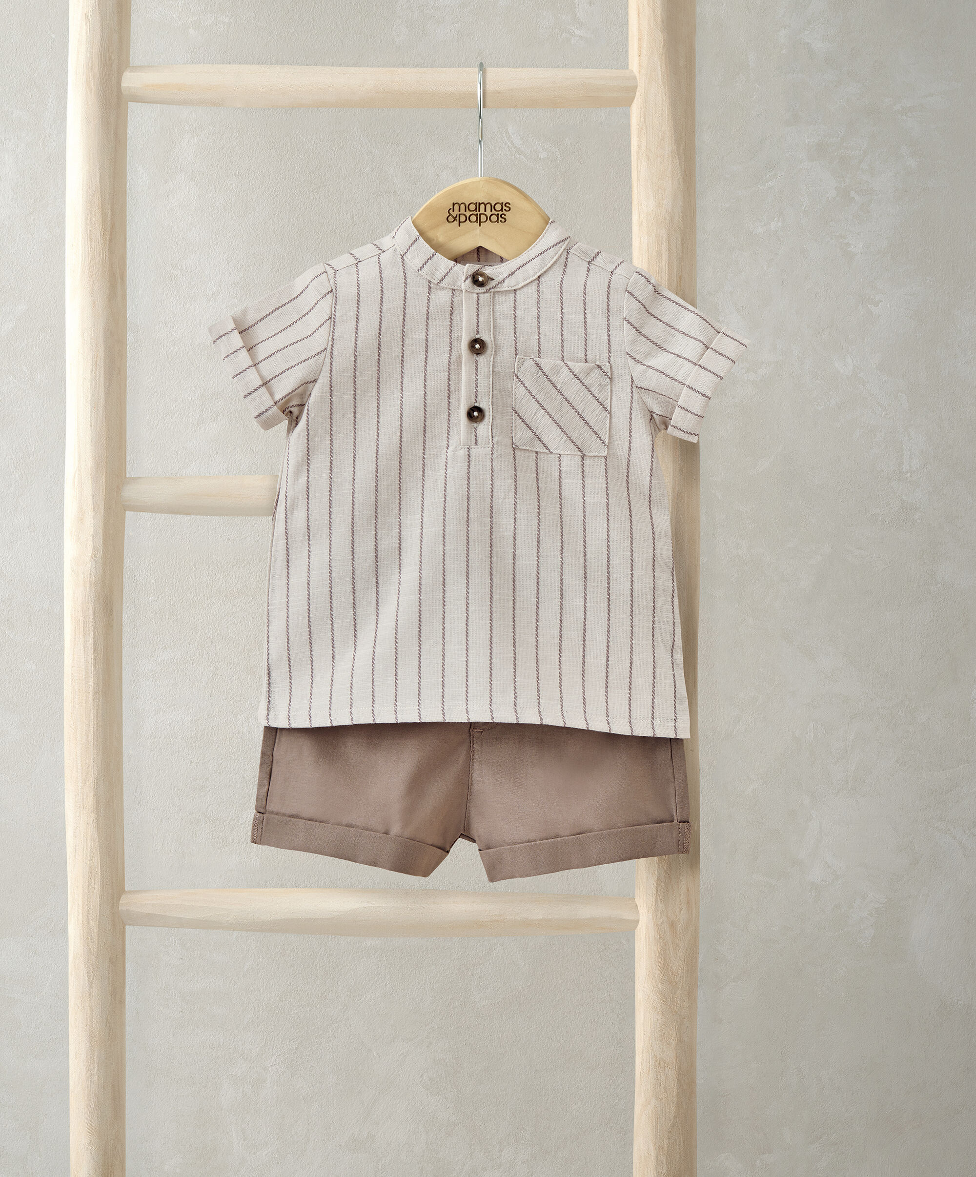 Rust Shirt & Shorts Outfit Set