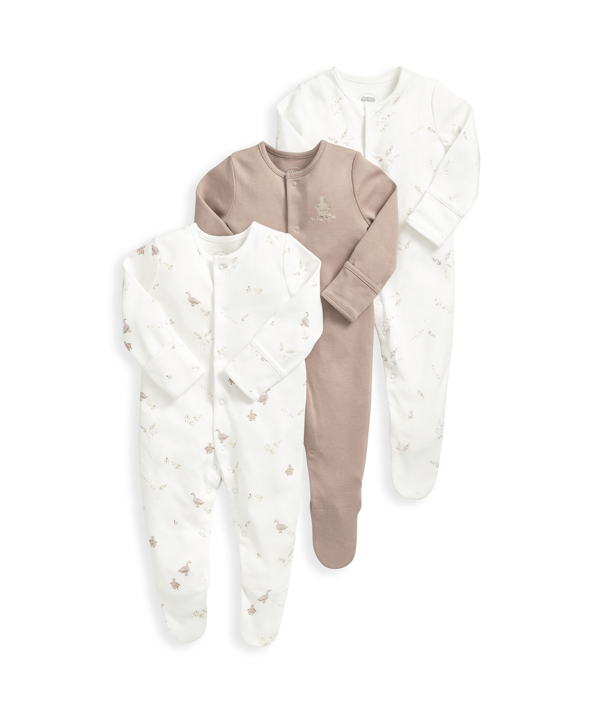 Down By Lake Sleepsuits (Set of 3) - Brown image number 2