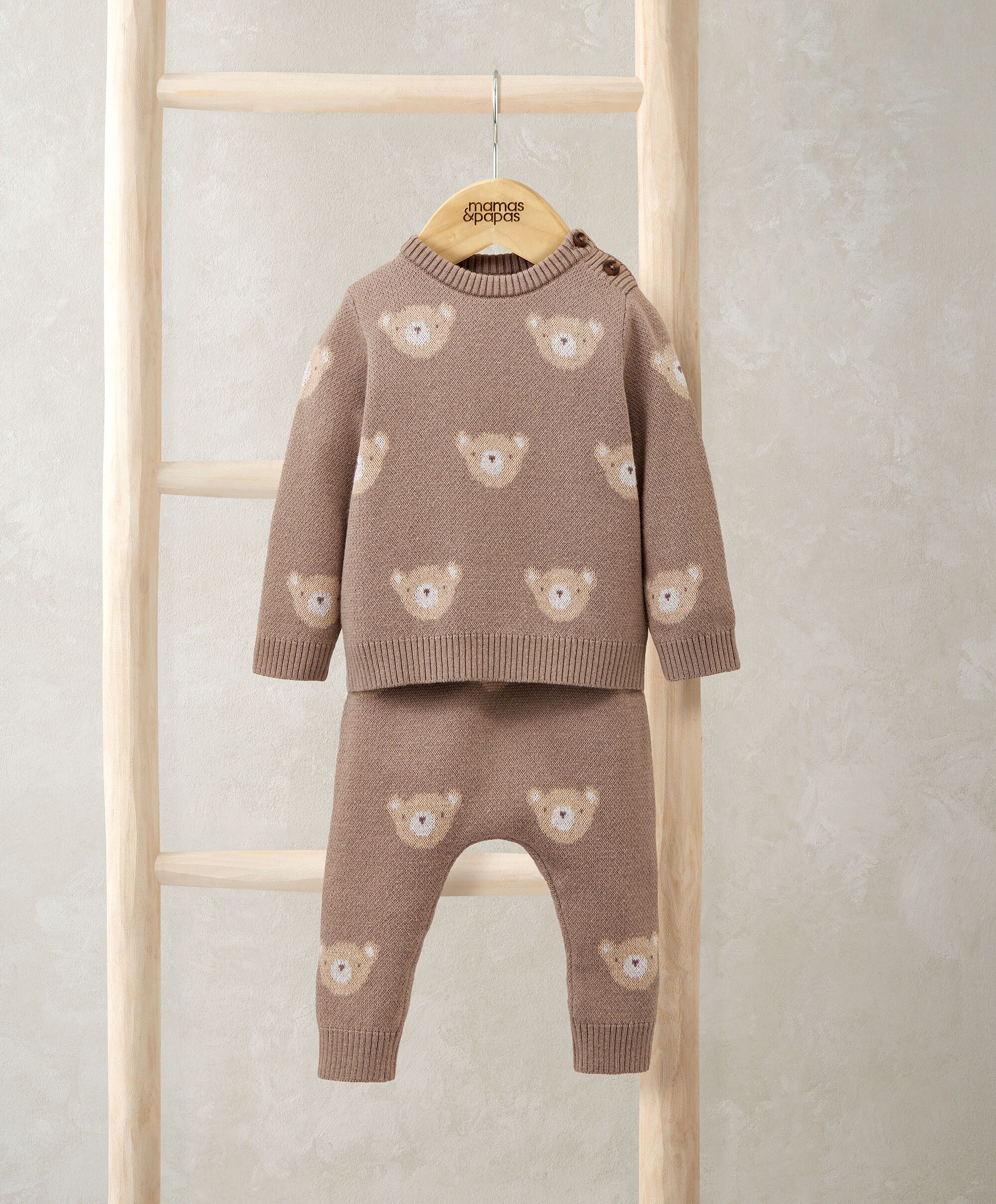 2 Pc Bear Knit Set