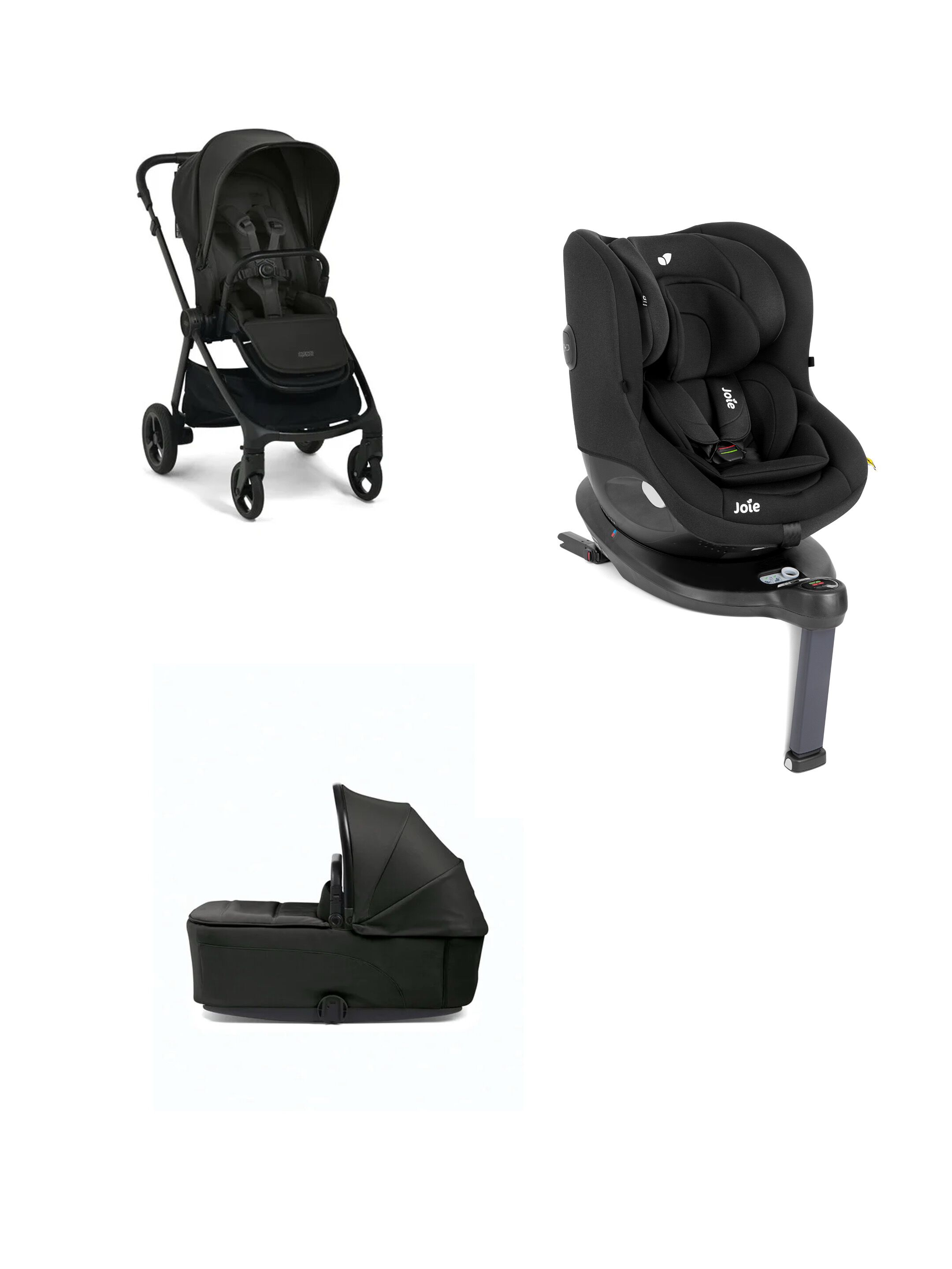 Vardo Noir Pushchair 3 Piece Bundle with Joie Car Seat Shale - Noir