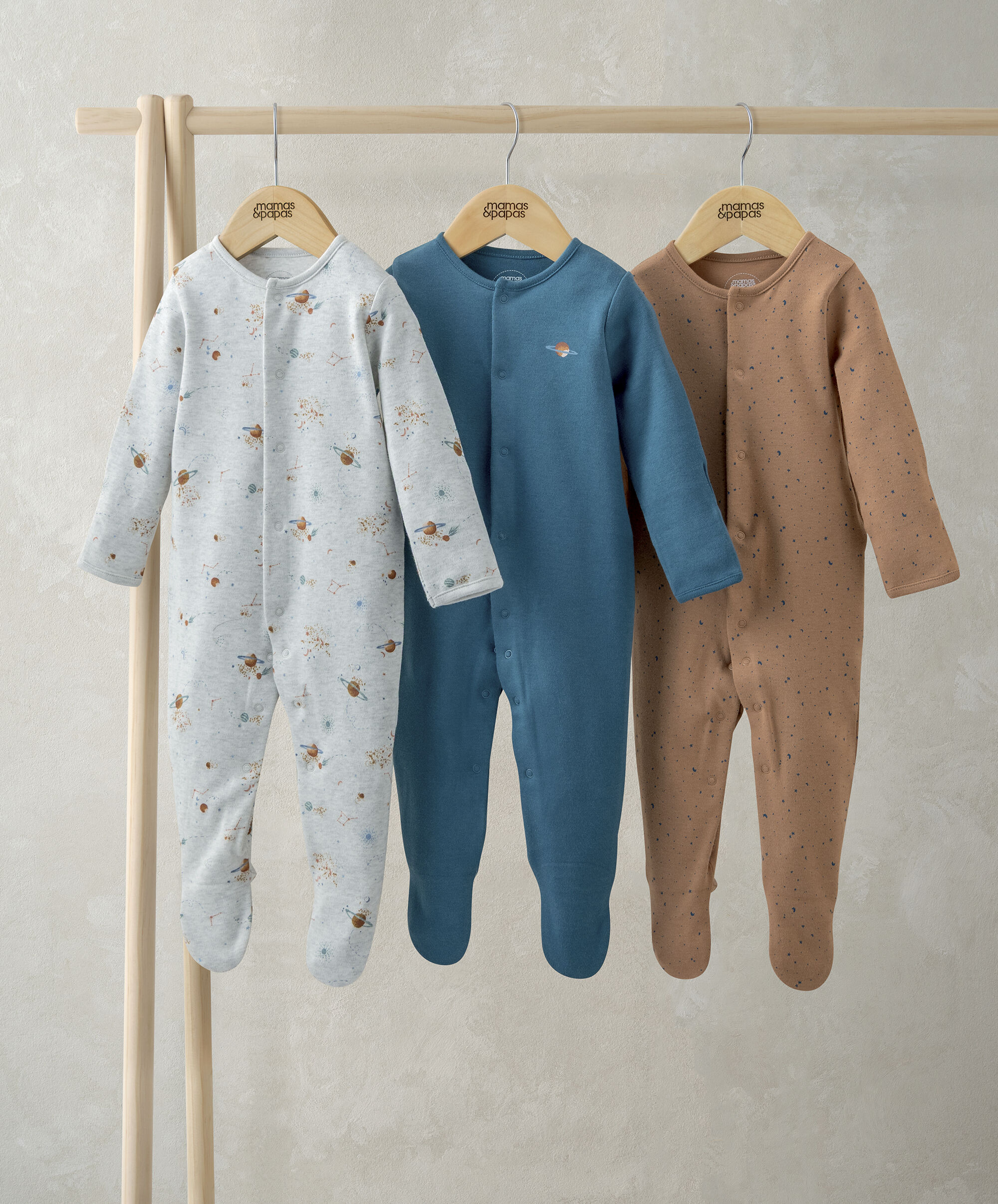 Planet Sleepsuits (Pack of 3)