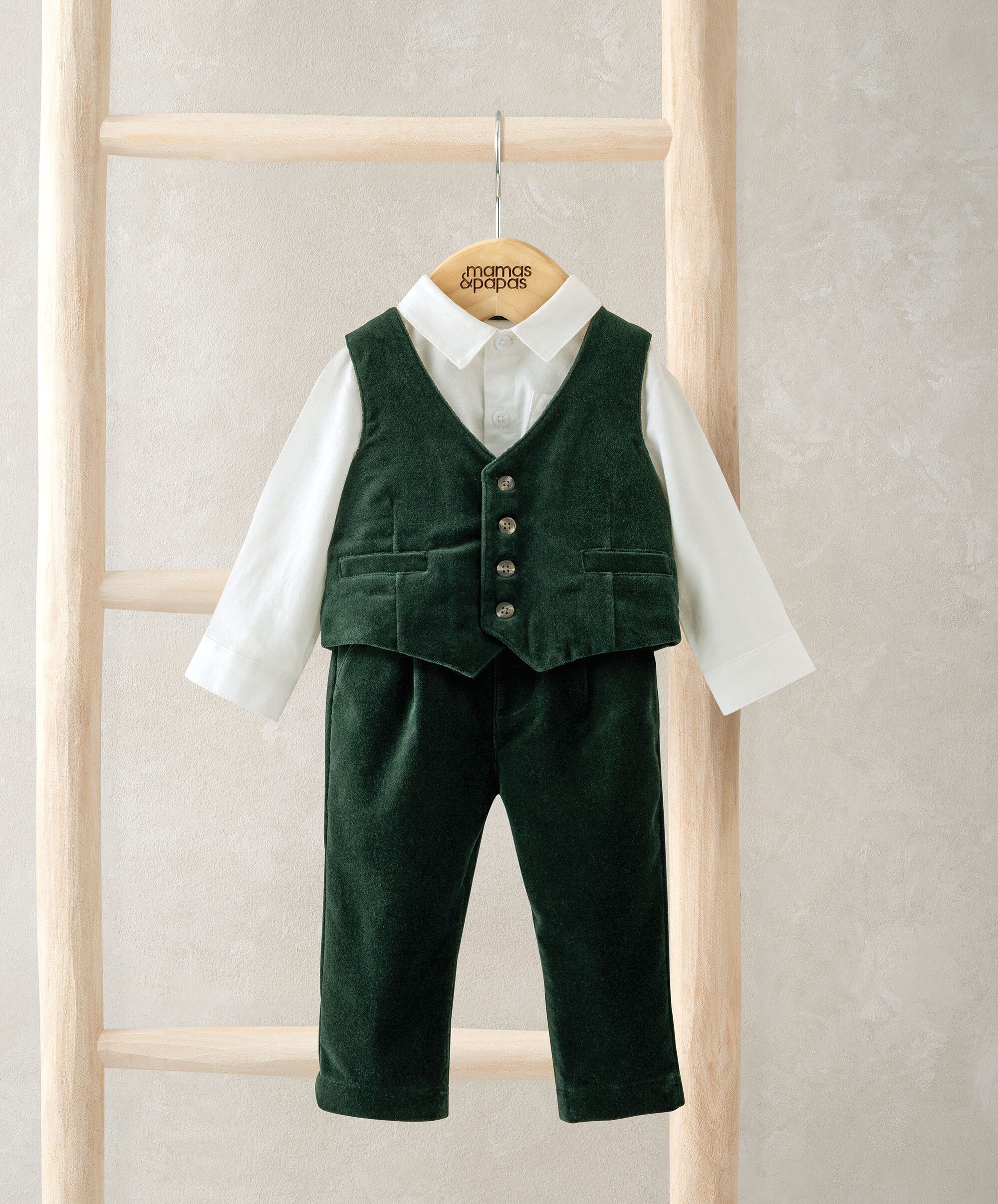 Green Velour 3 Piece Suit image number 1