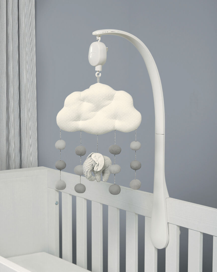 Grey and white cot mobile shop