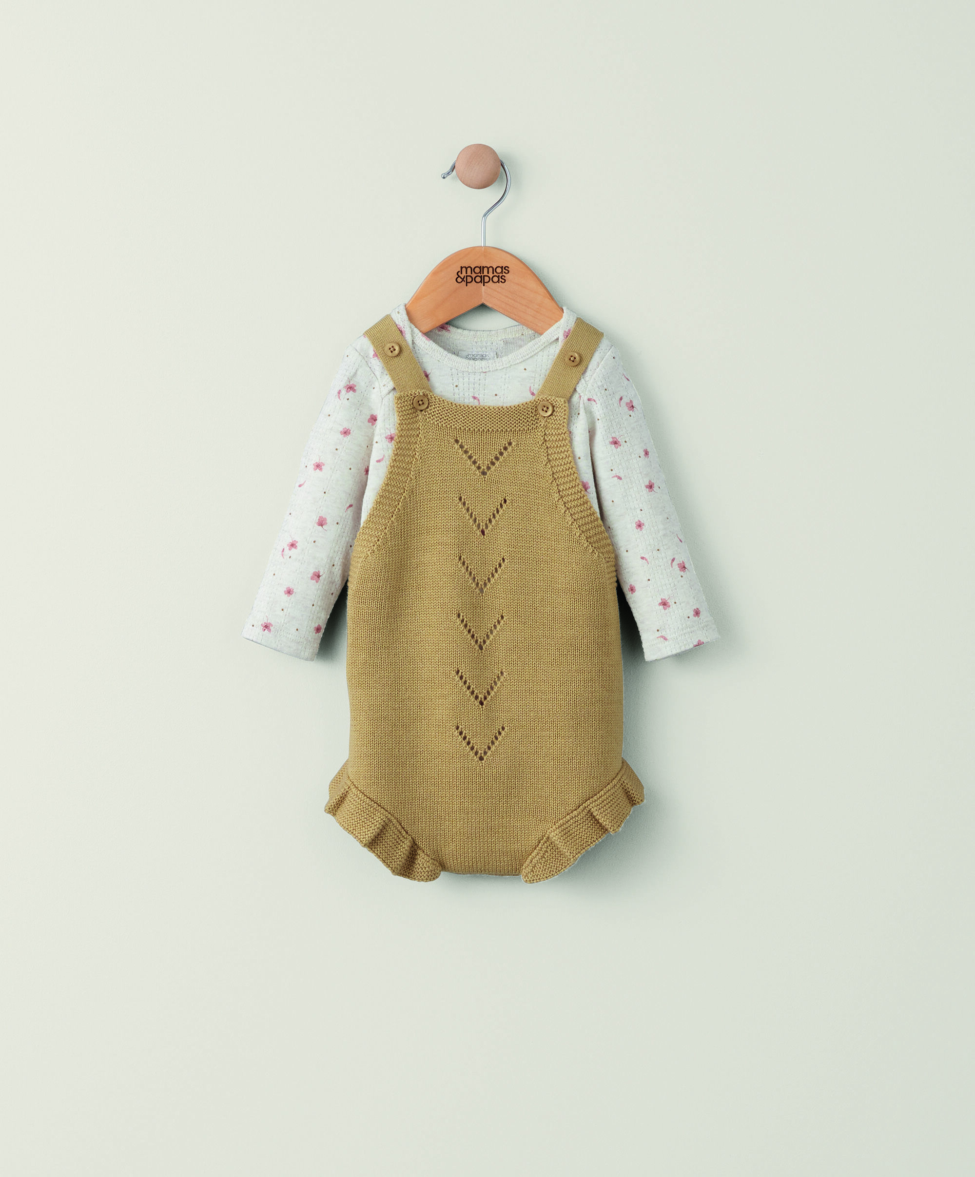 2 Piece Knitted Shortie Dungaree Set image number 5