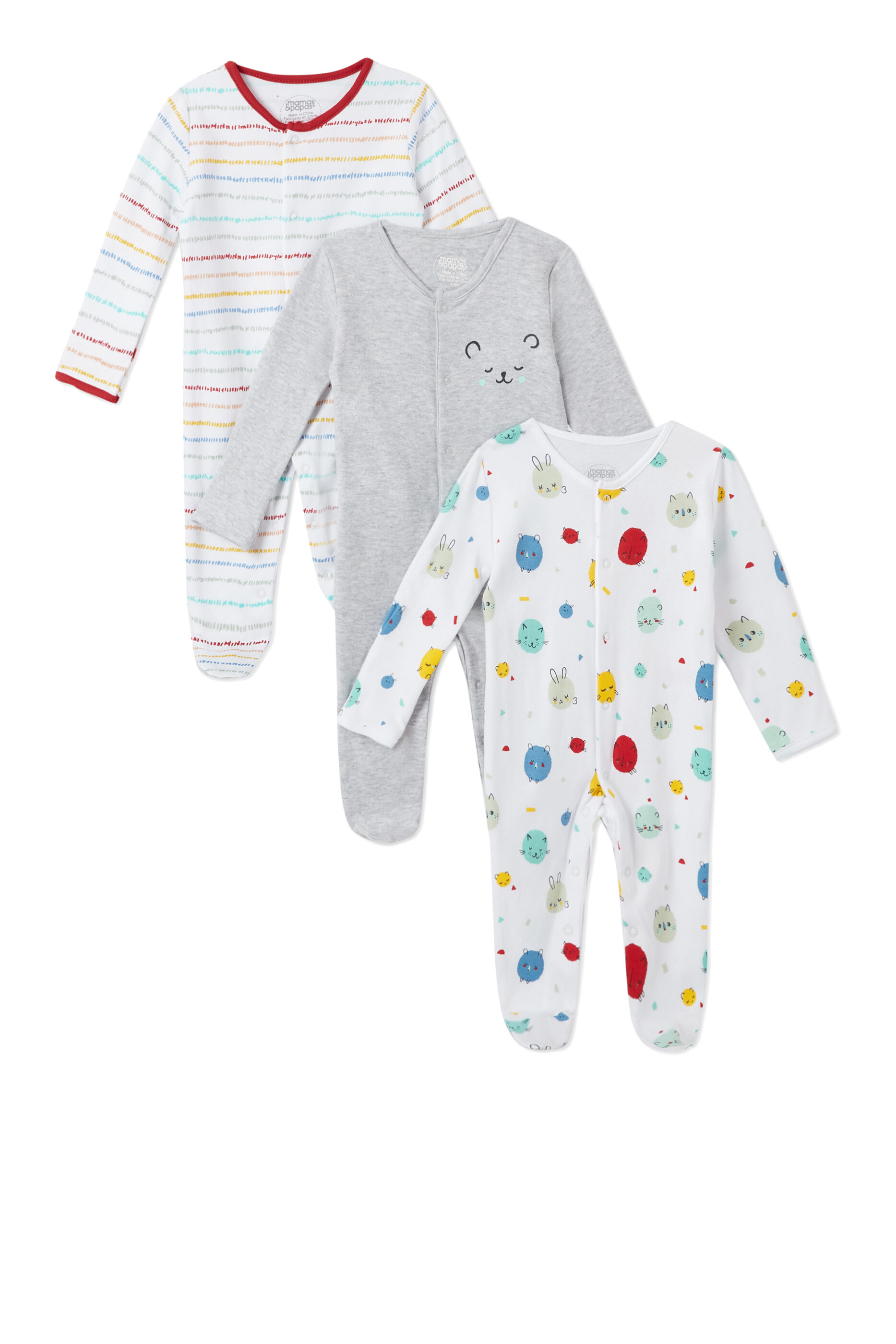 Bear Sleepsuits 3 Pack image number 1