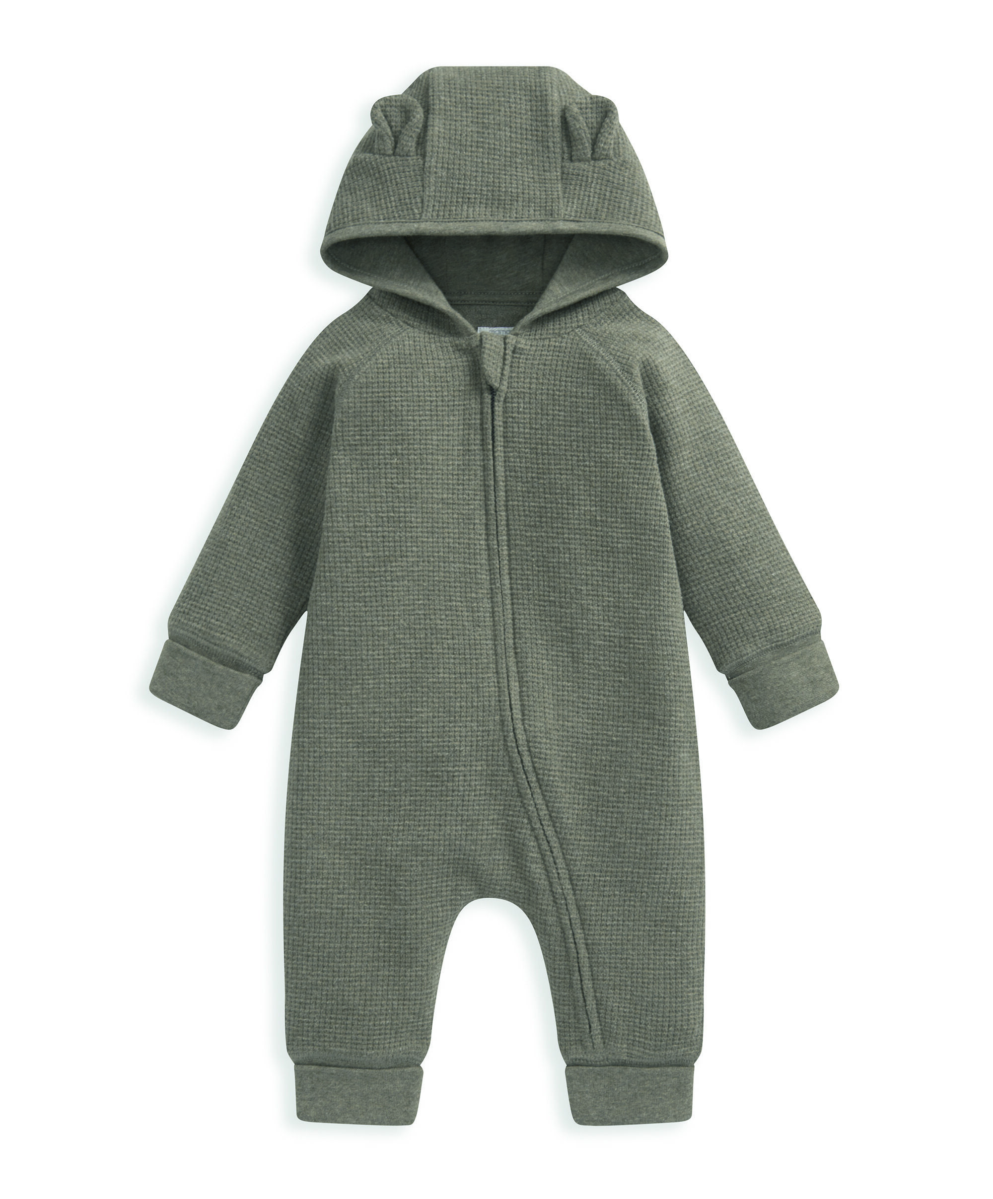 Brushed Waffle Bear Romper image number 2