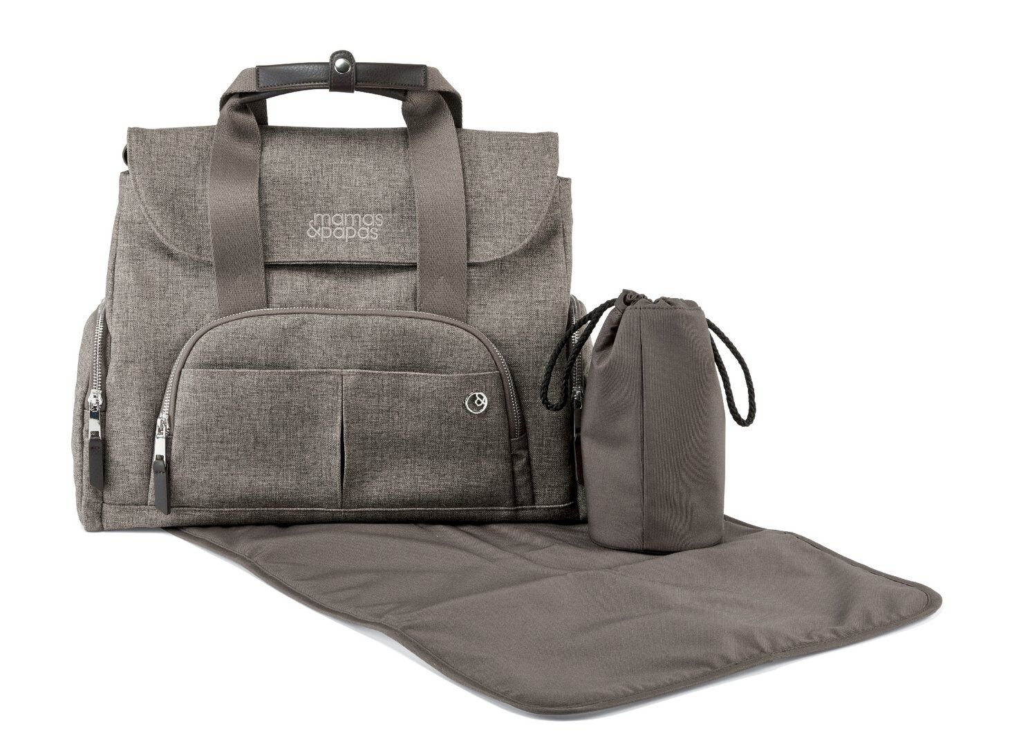Mamas and papas grey herringbone changing bag clearance