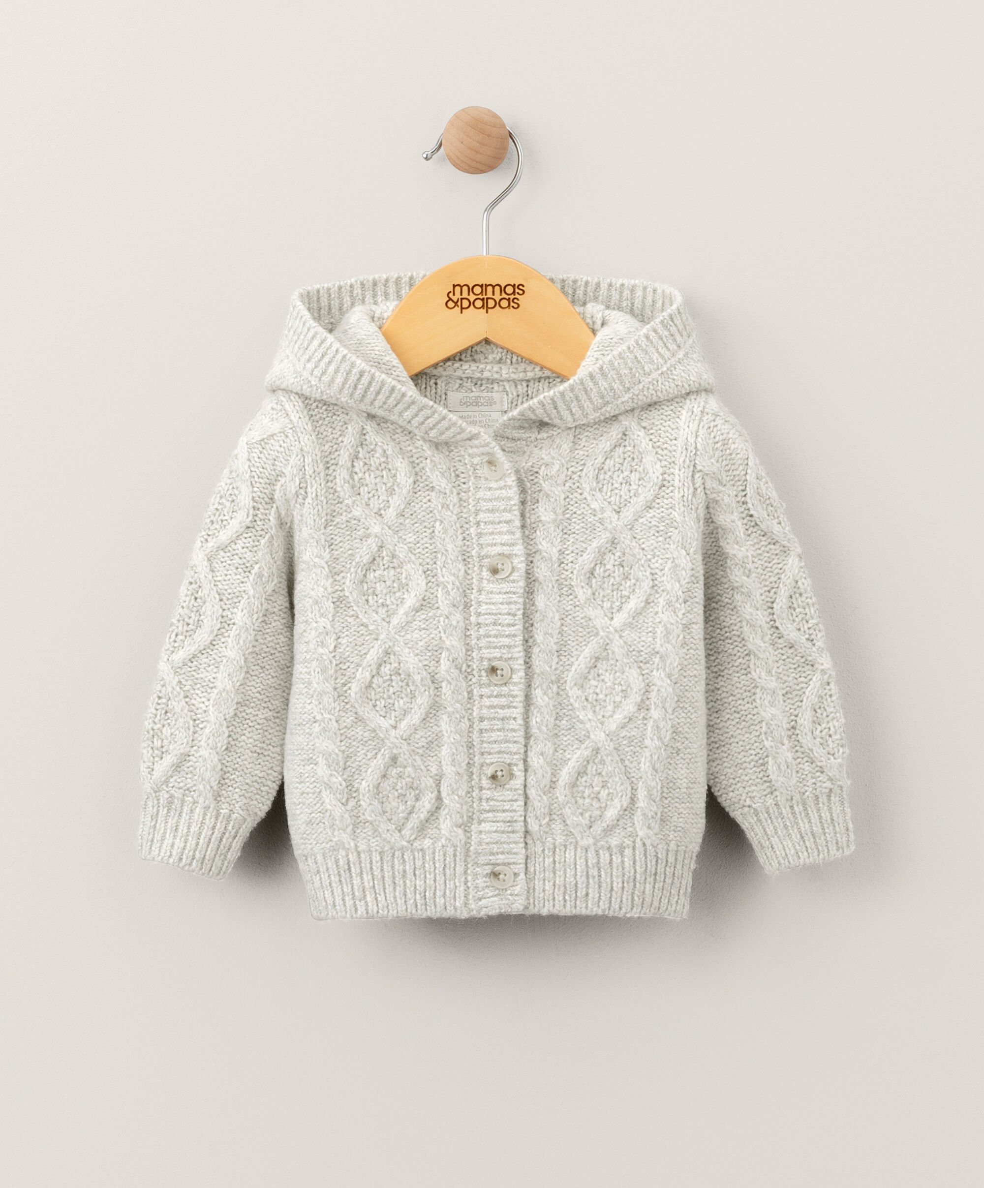 Grey knitted cardigan discount baby
