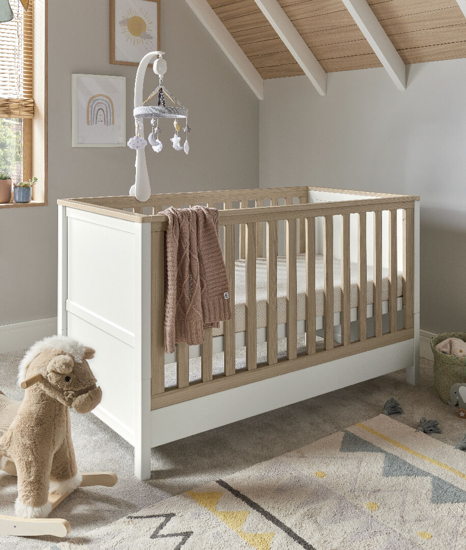 Buy Harwell Cotbed White Oak Baby Beds Cots Mamas Papas Qatar
