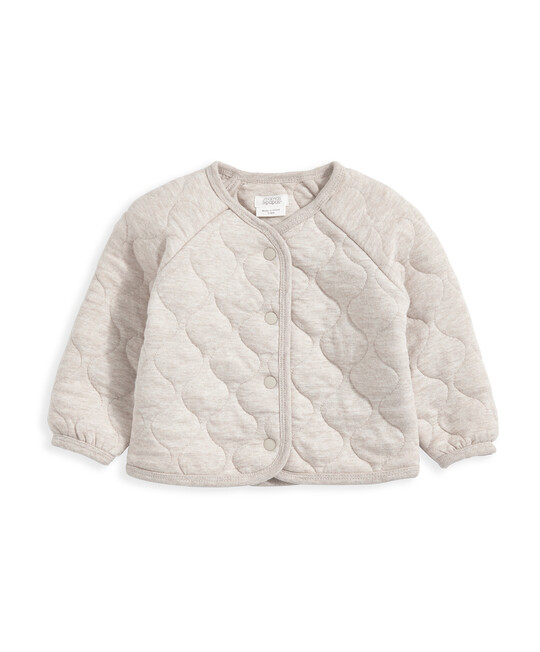 Oversized Jersey Quilted Jacket - Sand image number 2