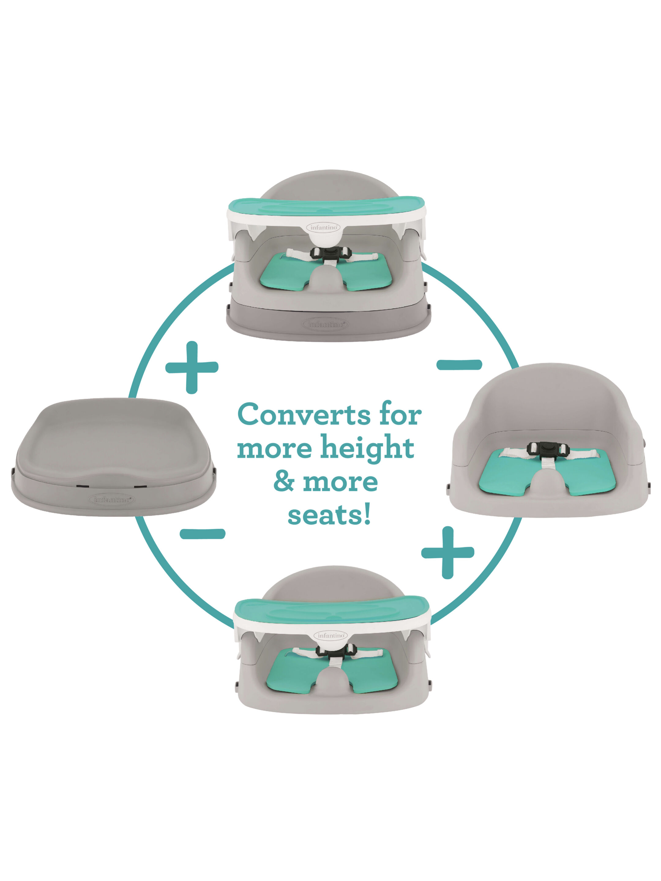 Infantino Grow-With-Me 4-in-1 Two-Can-Dine Deluxe Feeding Booster image number 3
