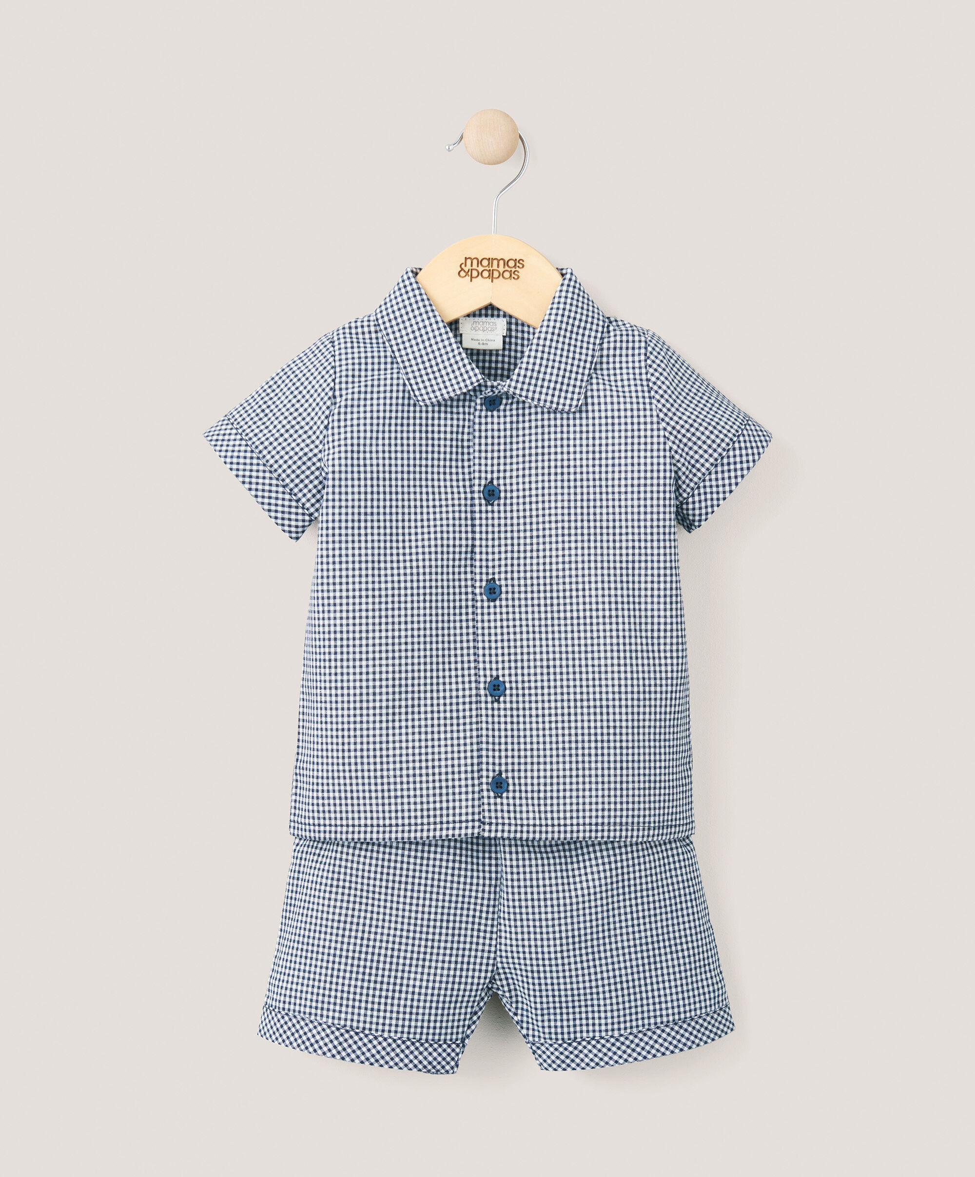 2 Piece Pyjama Set - Blue Gingham  image number 1