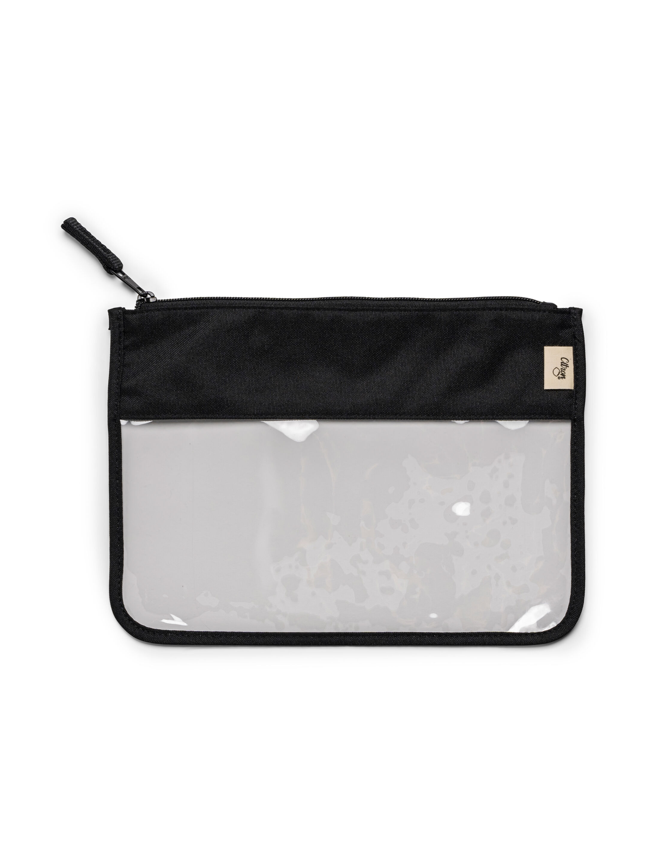 Clear Zipper Pouch Large - Black image number 1