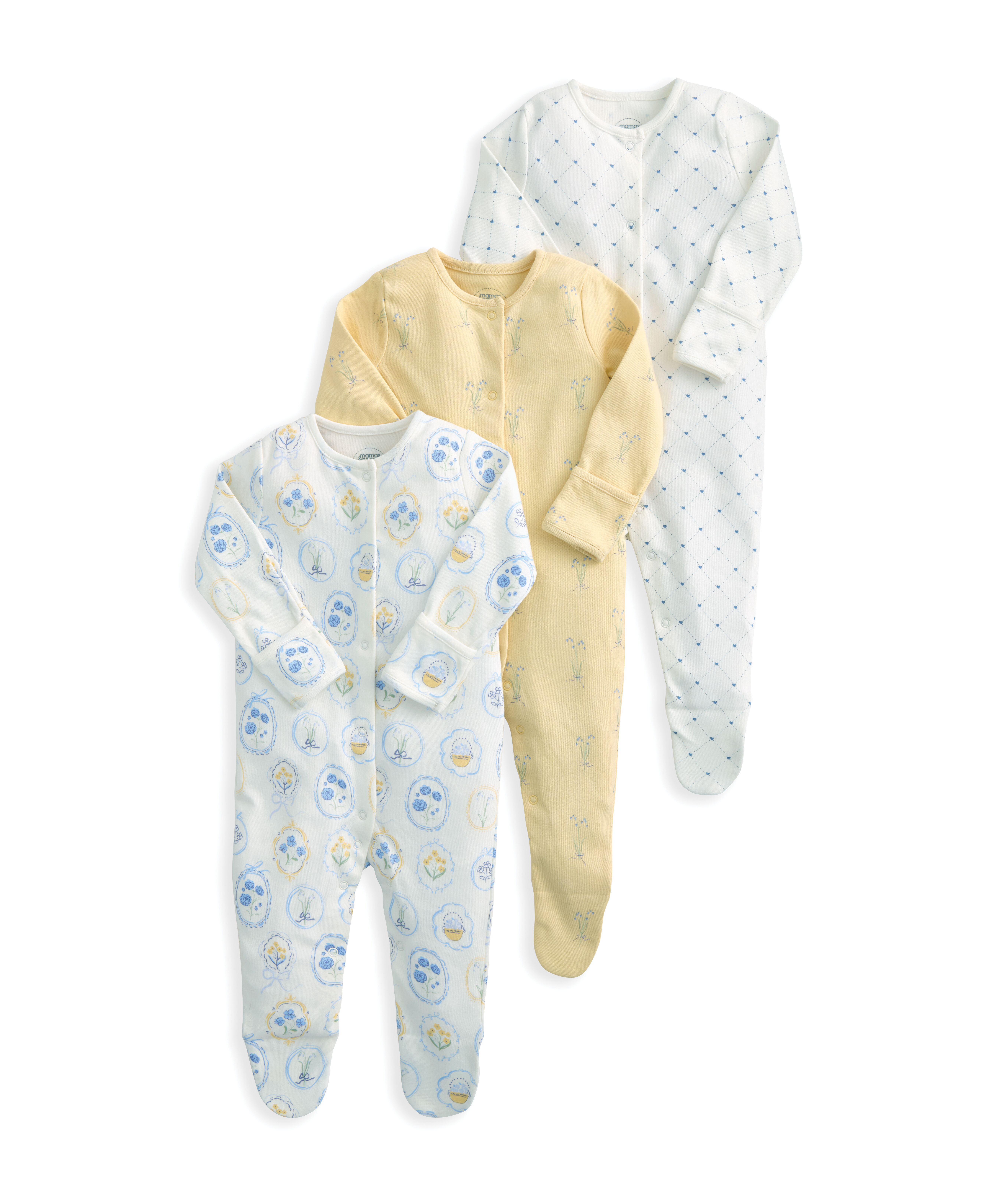Sleepsuits (Pack of 3) - Coordinating Designs image number 2