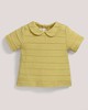 Textured T-shirt with Collar Mustard- 12-18 months image number 1