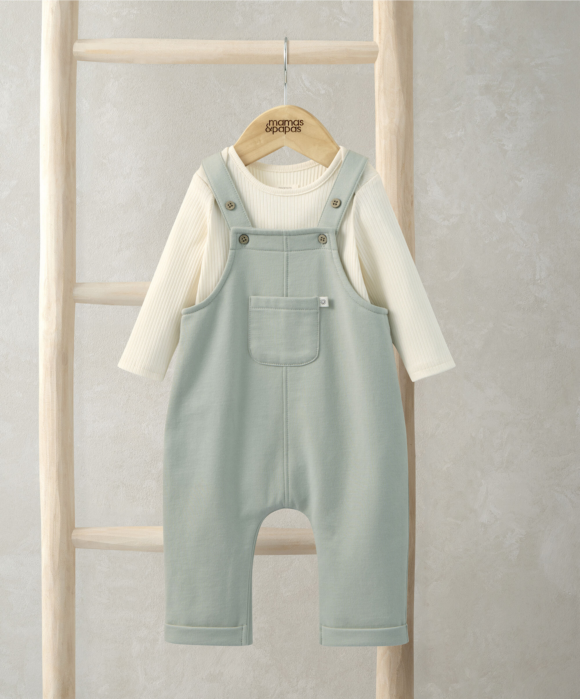 Sweat Dungaree & Bodysuit Set