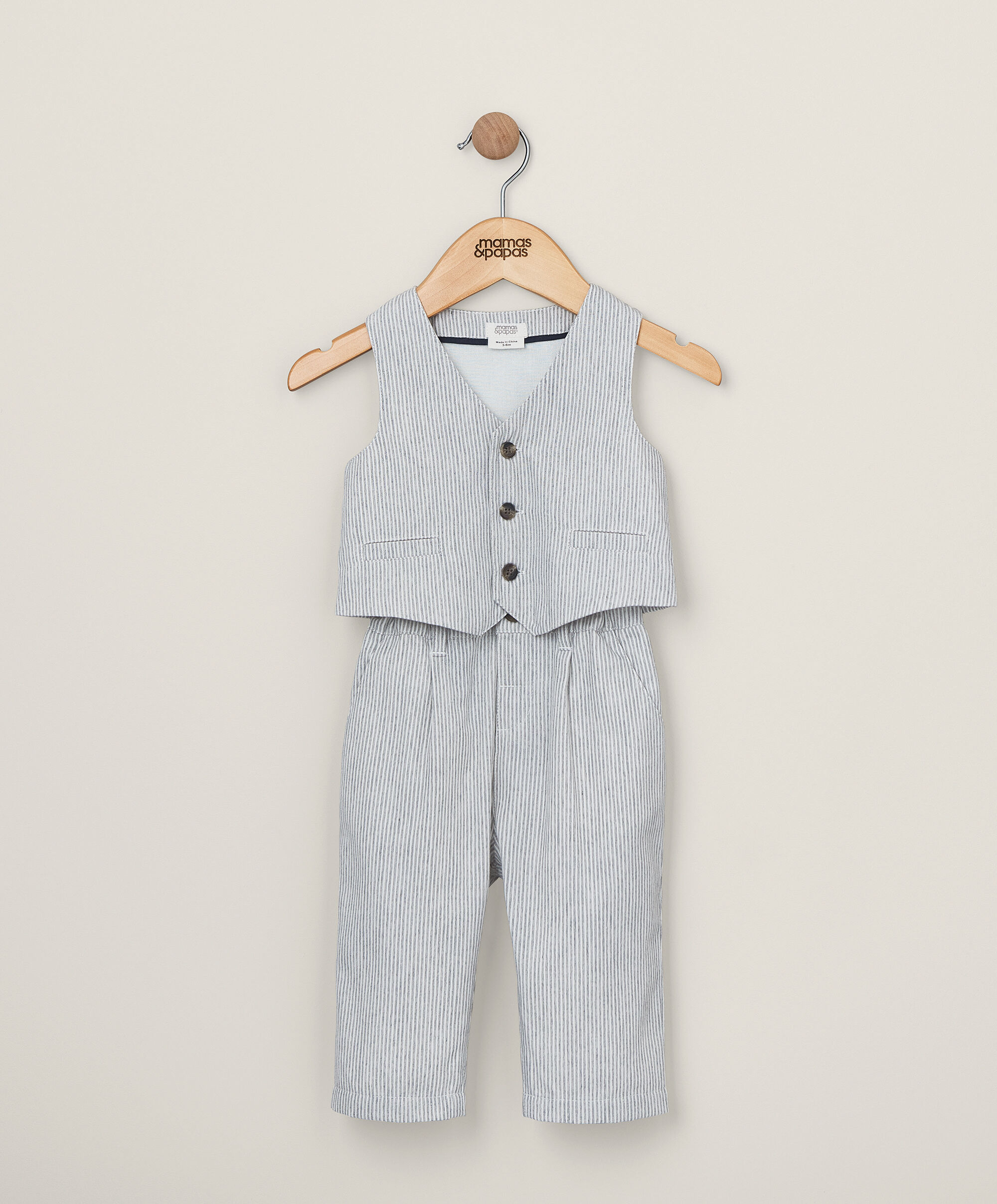 2 Piece Stripe Waistcoat & Trouser image number 1