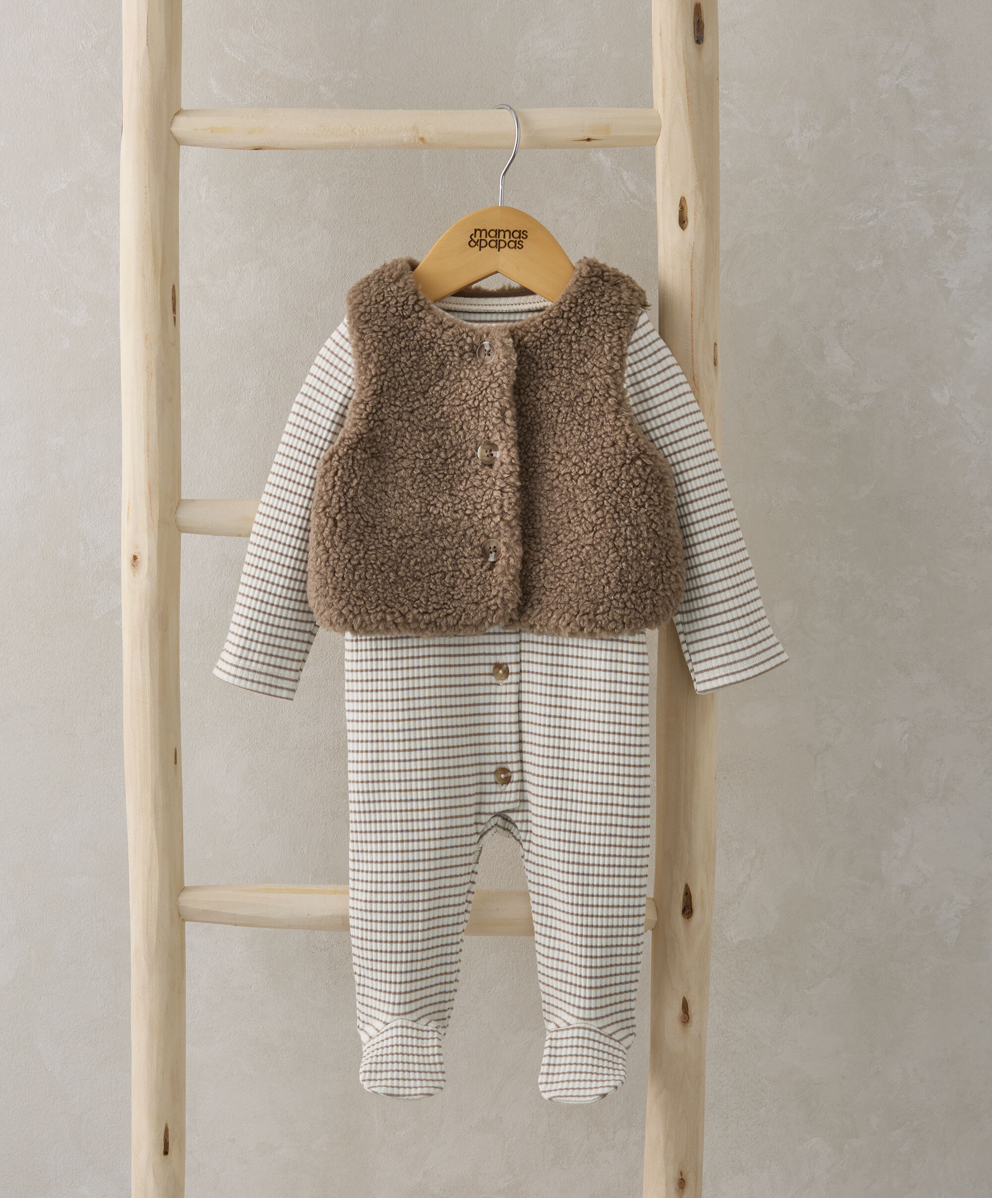 Borg Gilet & All in One Outfit Set - Sand image number 1