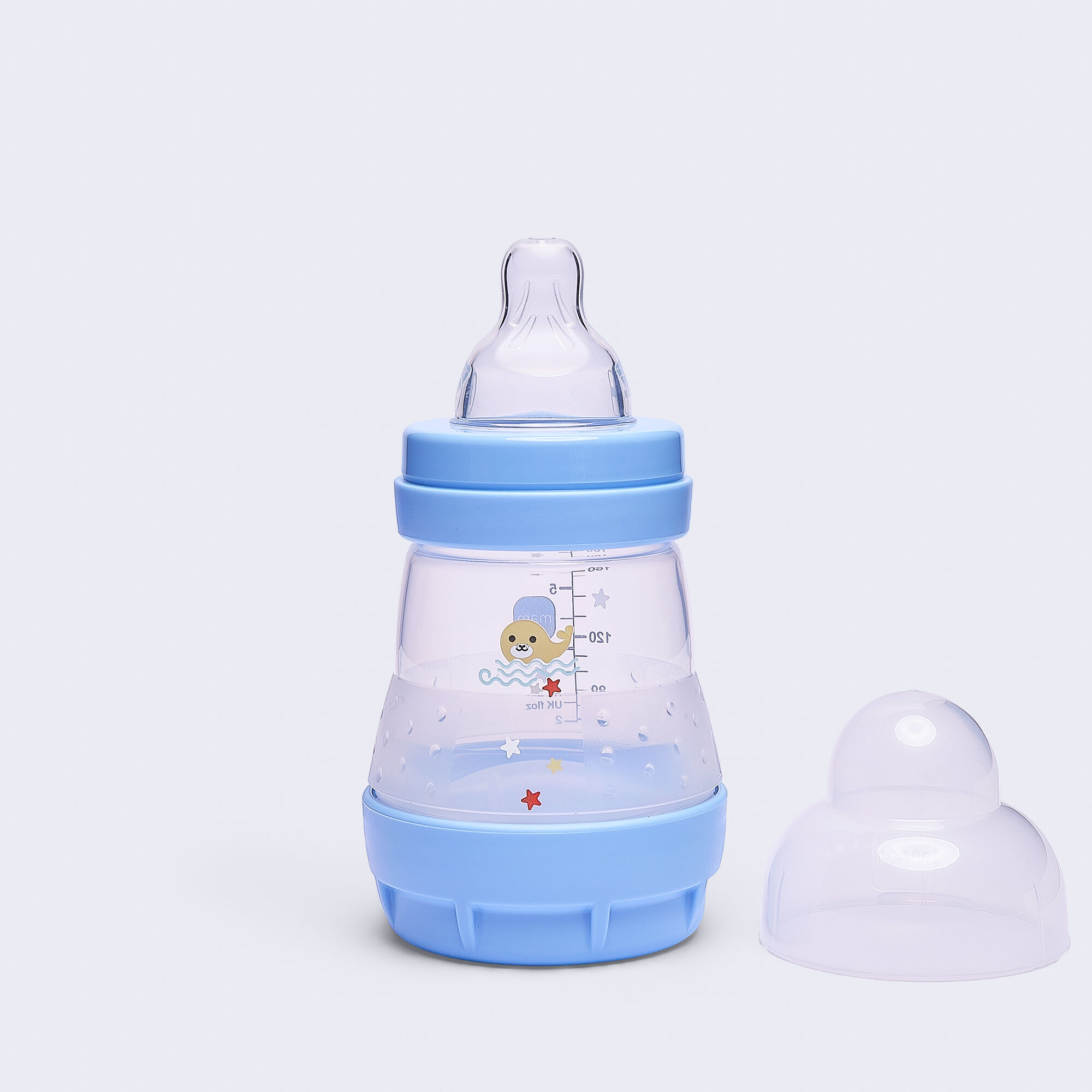 Mam Baby Easy Start Anticolic Silicone Bottle - 0 M+ | Sealife Blue - 160 Ml -  Pack of 1 image number 3