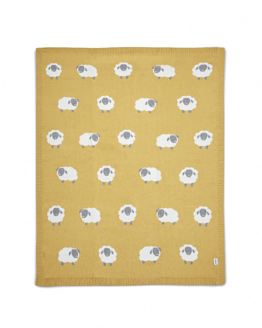 Welcome to the World Knitted Blanket - Sheep Motif image number 1