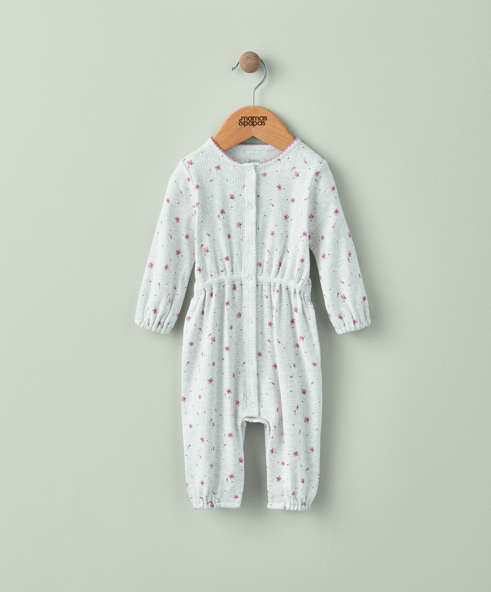 Floral Pointelle Waisted Romper image number 1