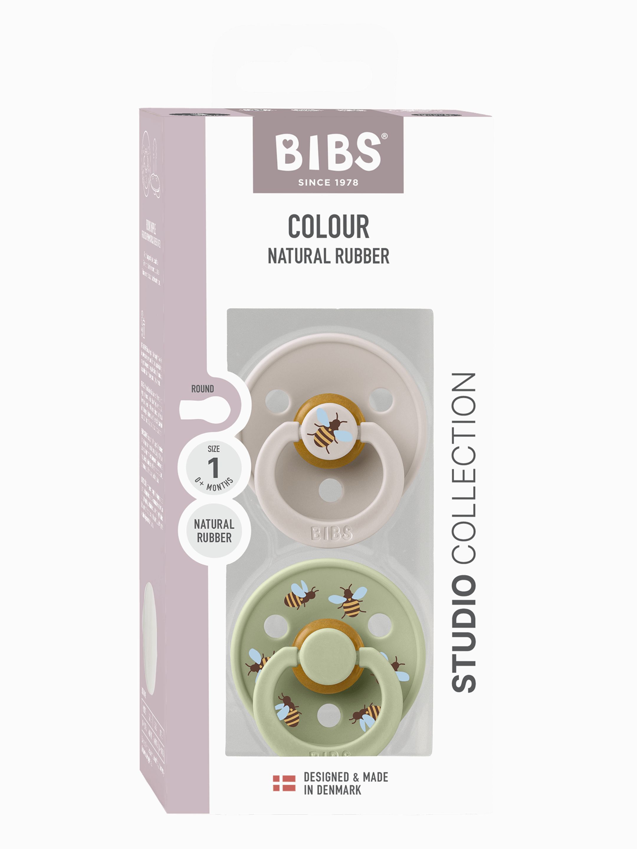 BIBS Pacifier Studio Colour 2 PACK Bumblebee Latex Size 1 Mushroom Mix image number 7