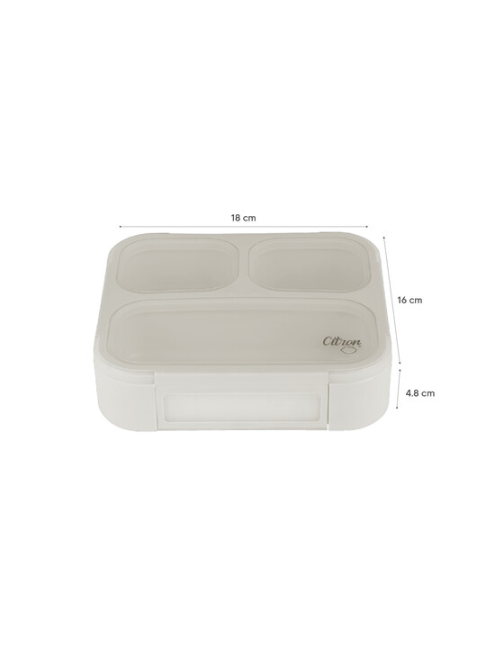 Citron Lunchbox with Fork and Spoon Beige image number 5