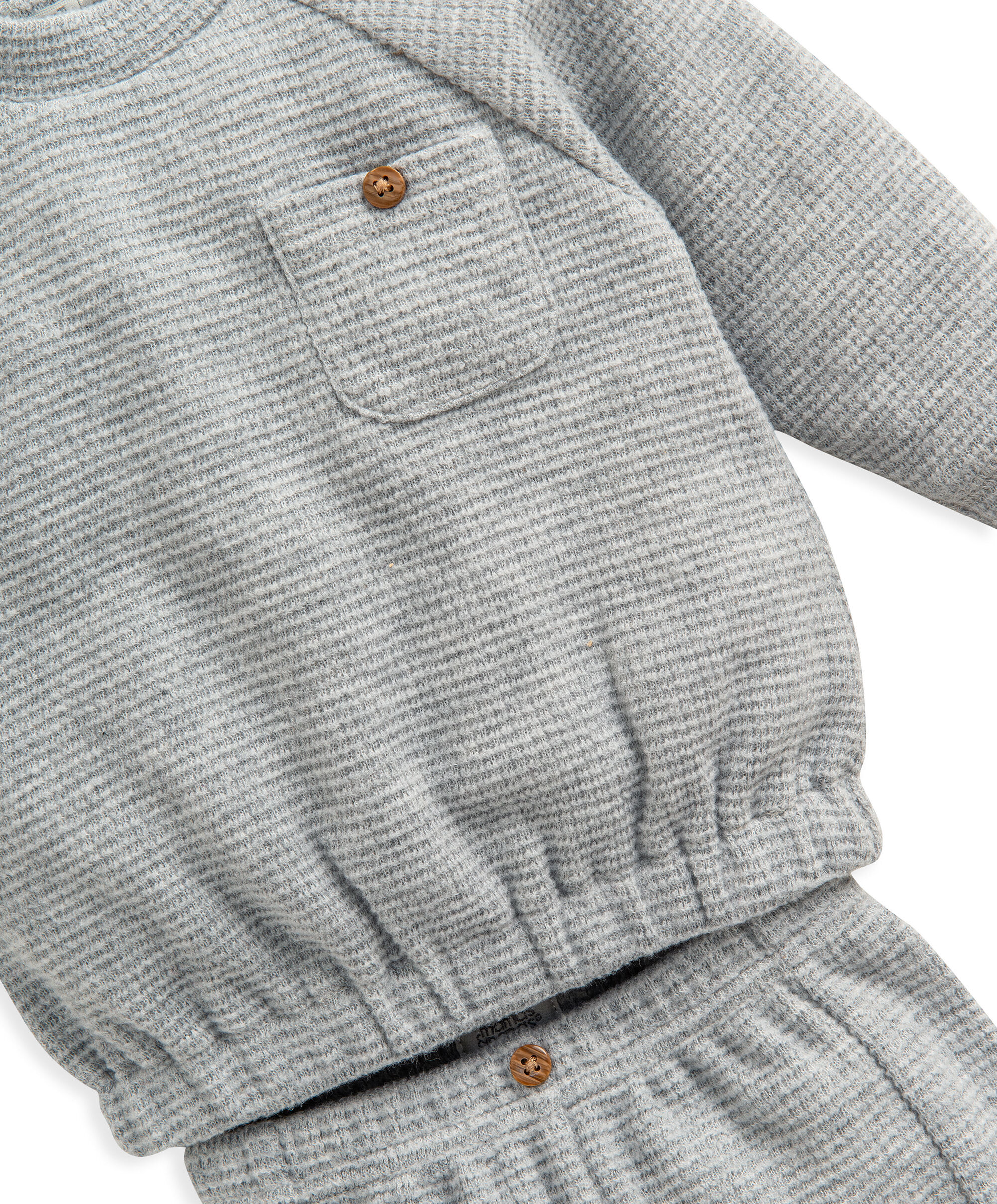 Grey Brushed Waffle Set image number 6