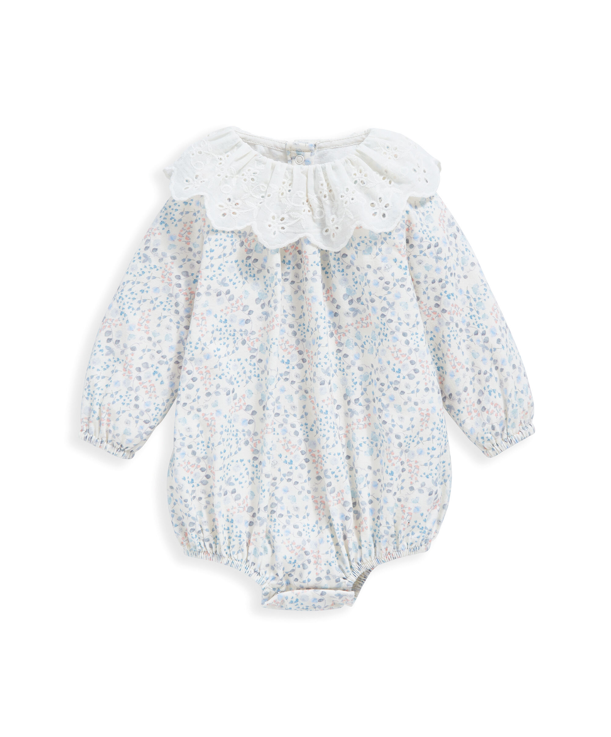 Floral Print Romper With Collar image number 2