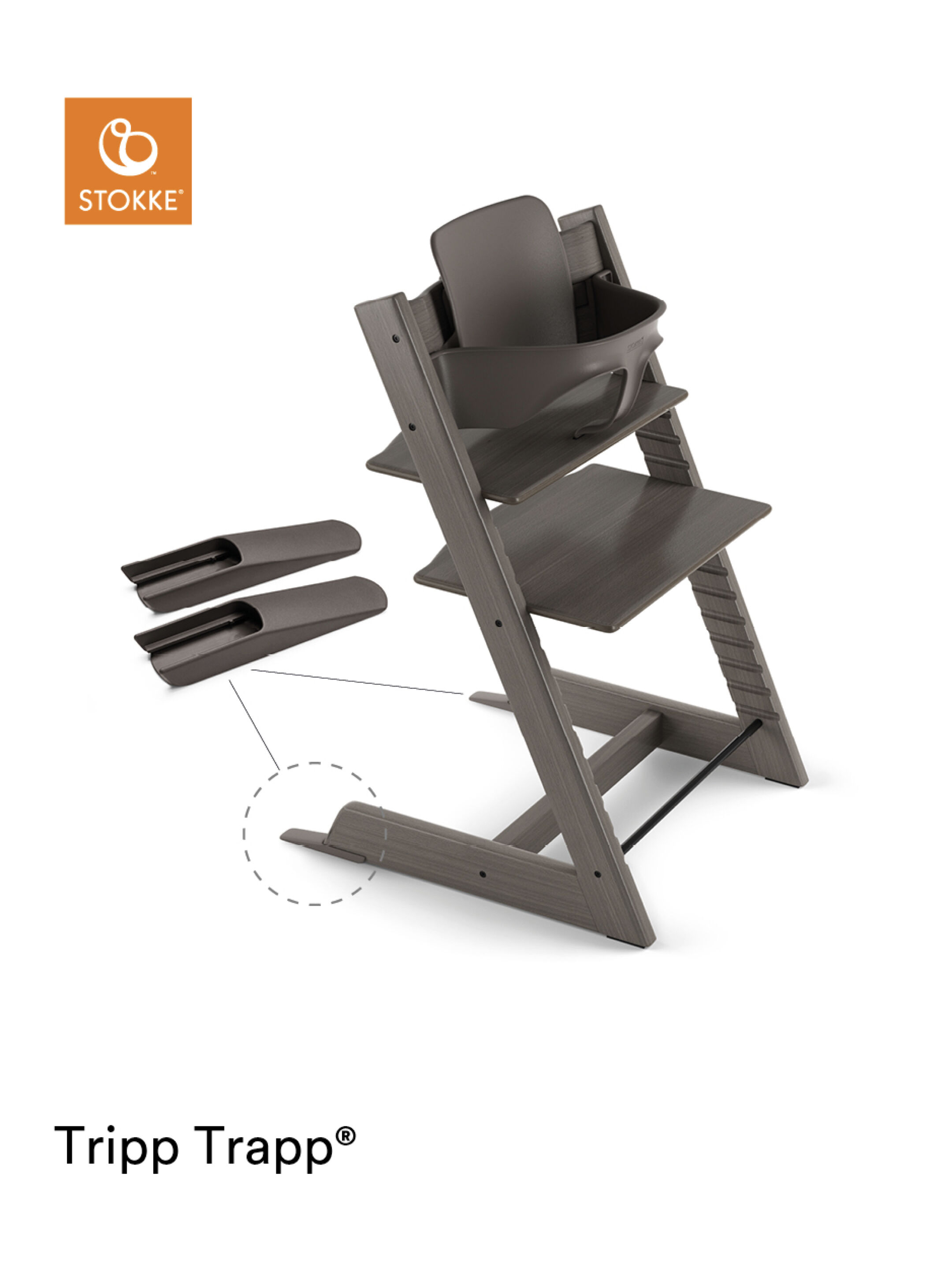Stokke Tripp Trapp Baby Set - Hazy Grey image number 4