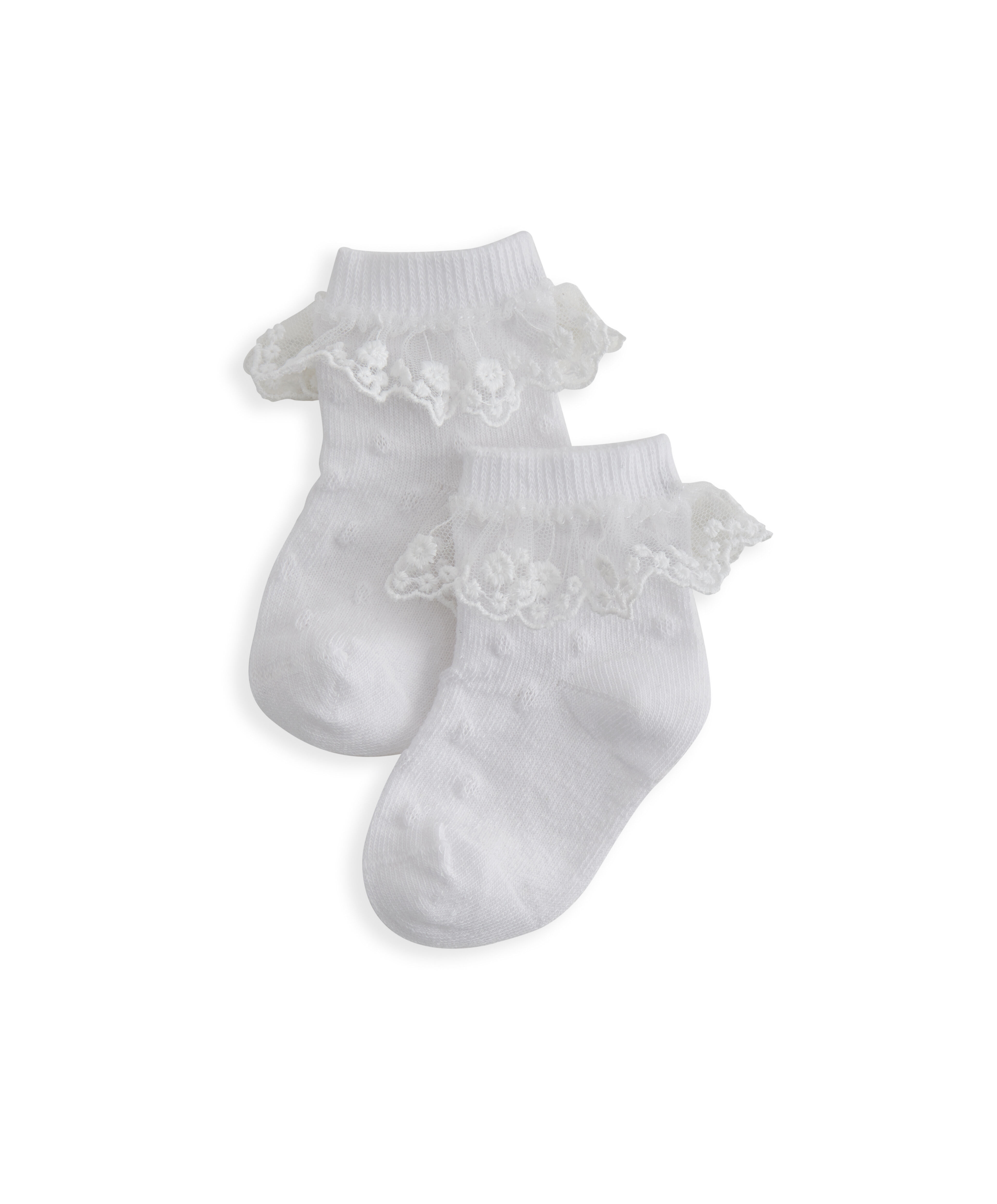White Frill Socks (Set of 2) image number 1