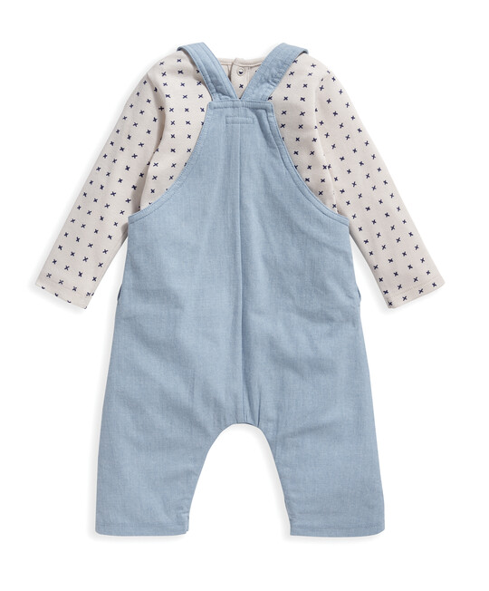 2 Piece Blue Top and Dungaree Set image number 2
