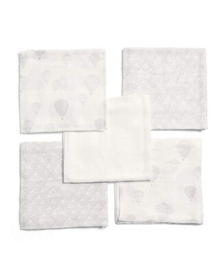 5 Pack Muslin Squares - Balloon