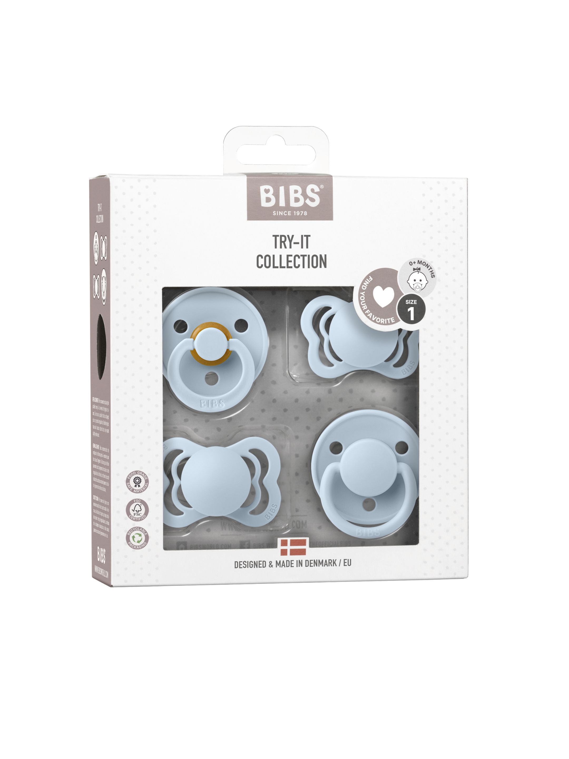 BIBS Tryit collection Size 1 Baby Blue image number 1