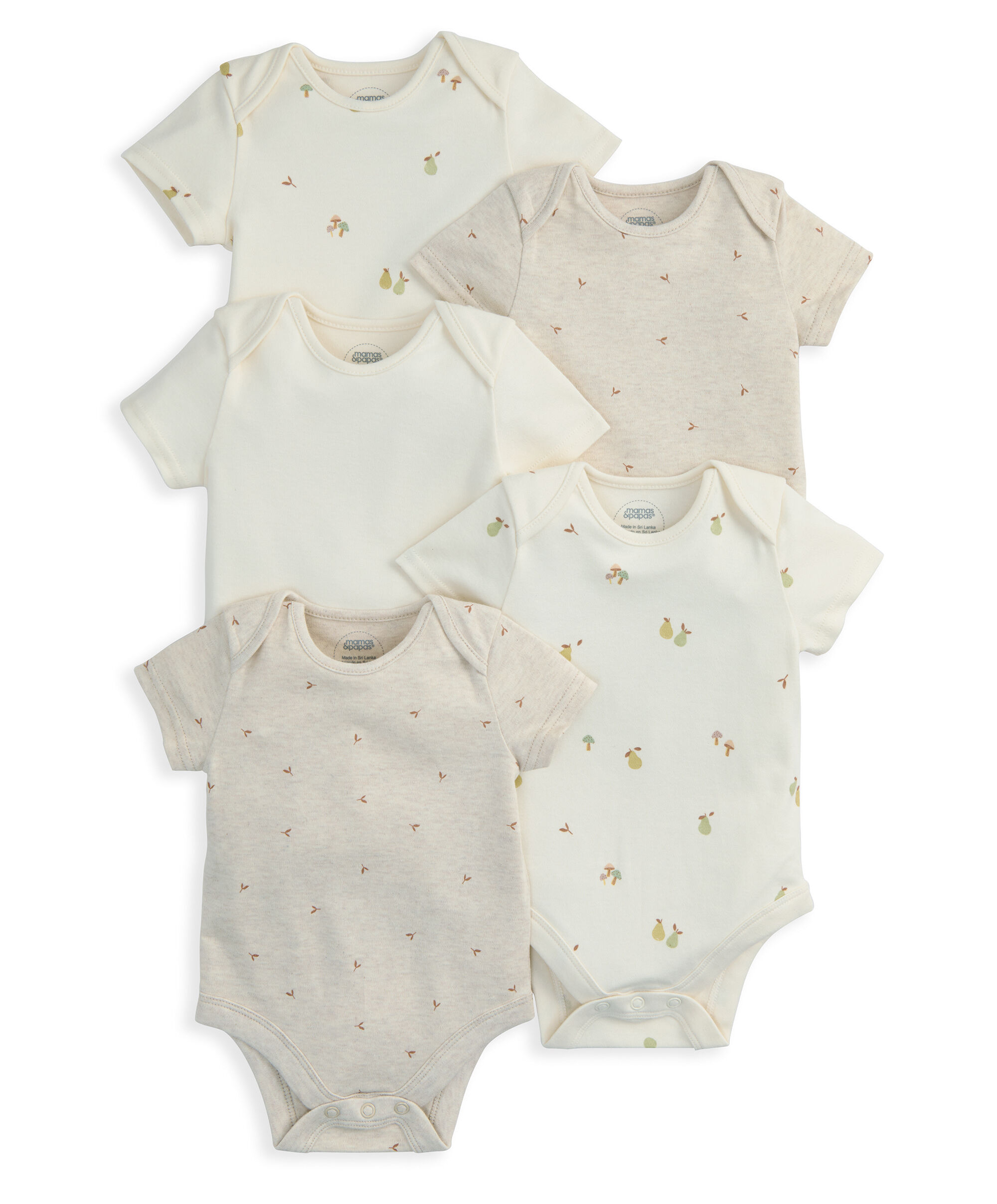 Pears Short Sleeve Bodysuits (Pack of 5)  image number 2