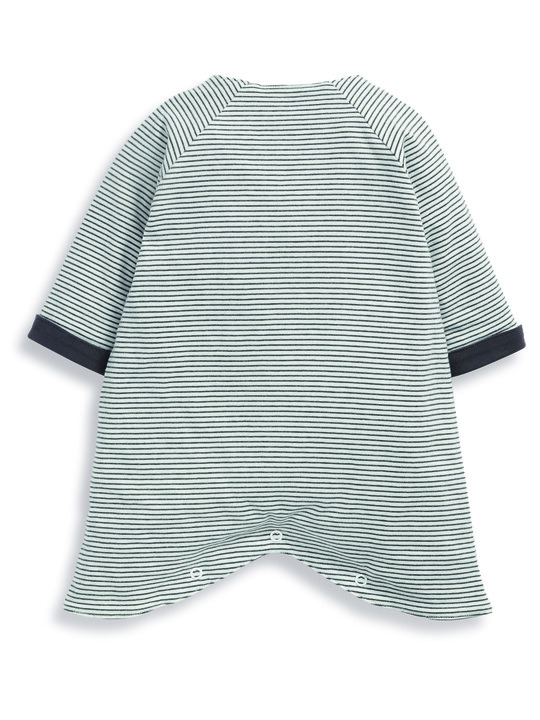 Stripey Kimono Jersey Romper Grey- 0-3 image number 4