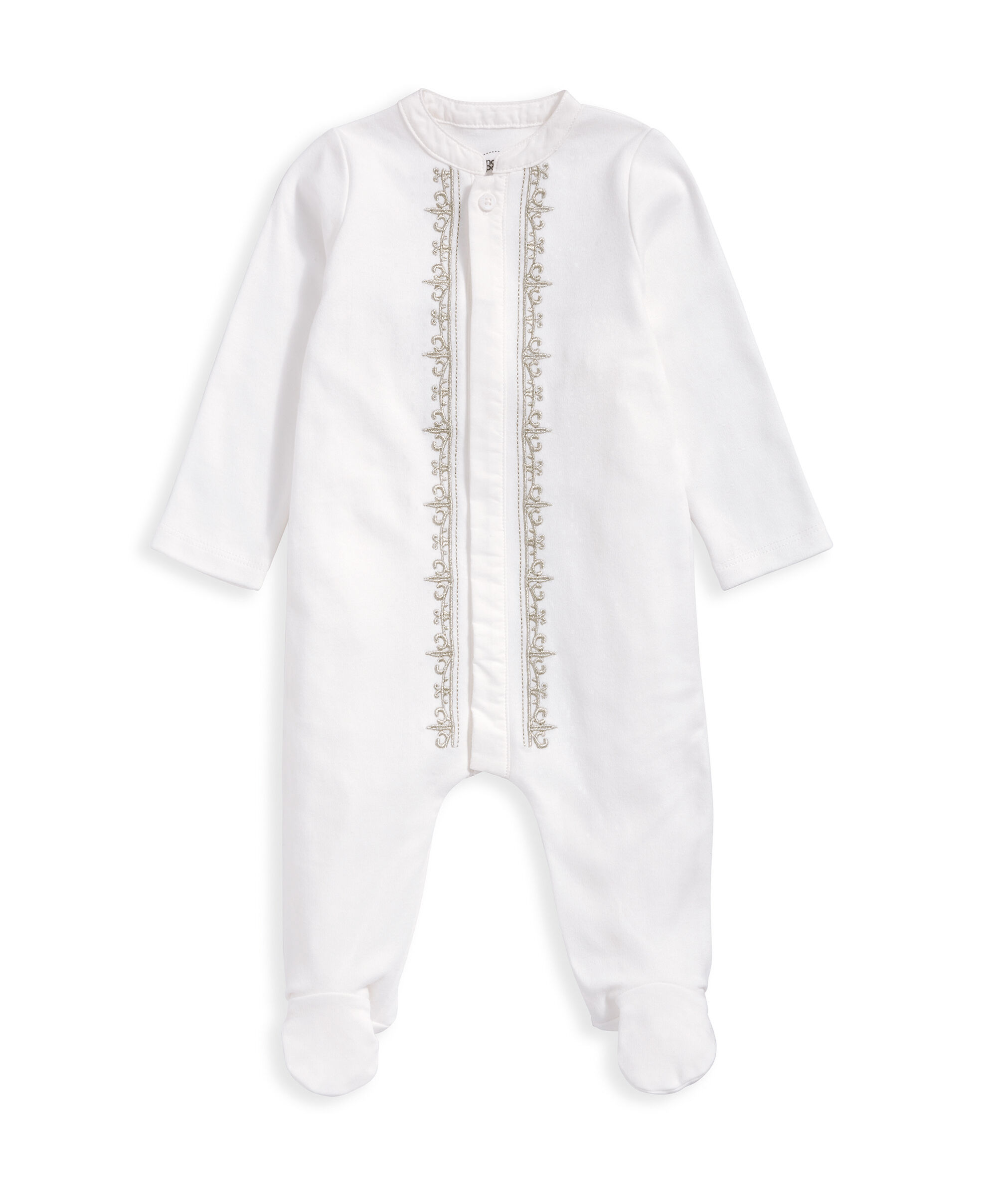 Embroidered Eid Sleepsuit - White image number 2