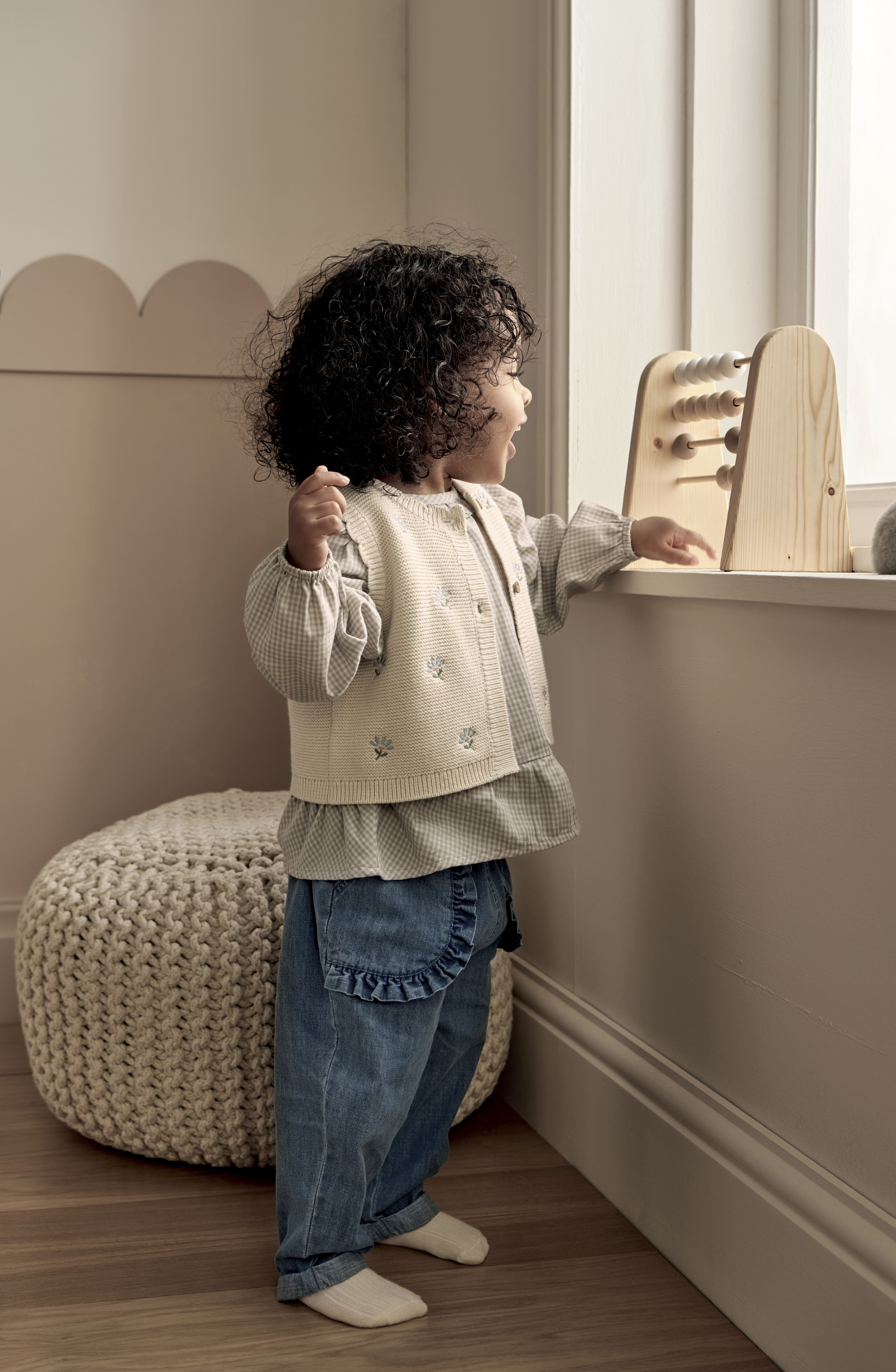 Knitted Girls Waistcoat & Top Set image number 2