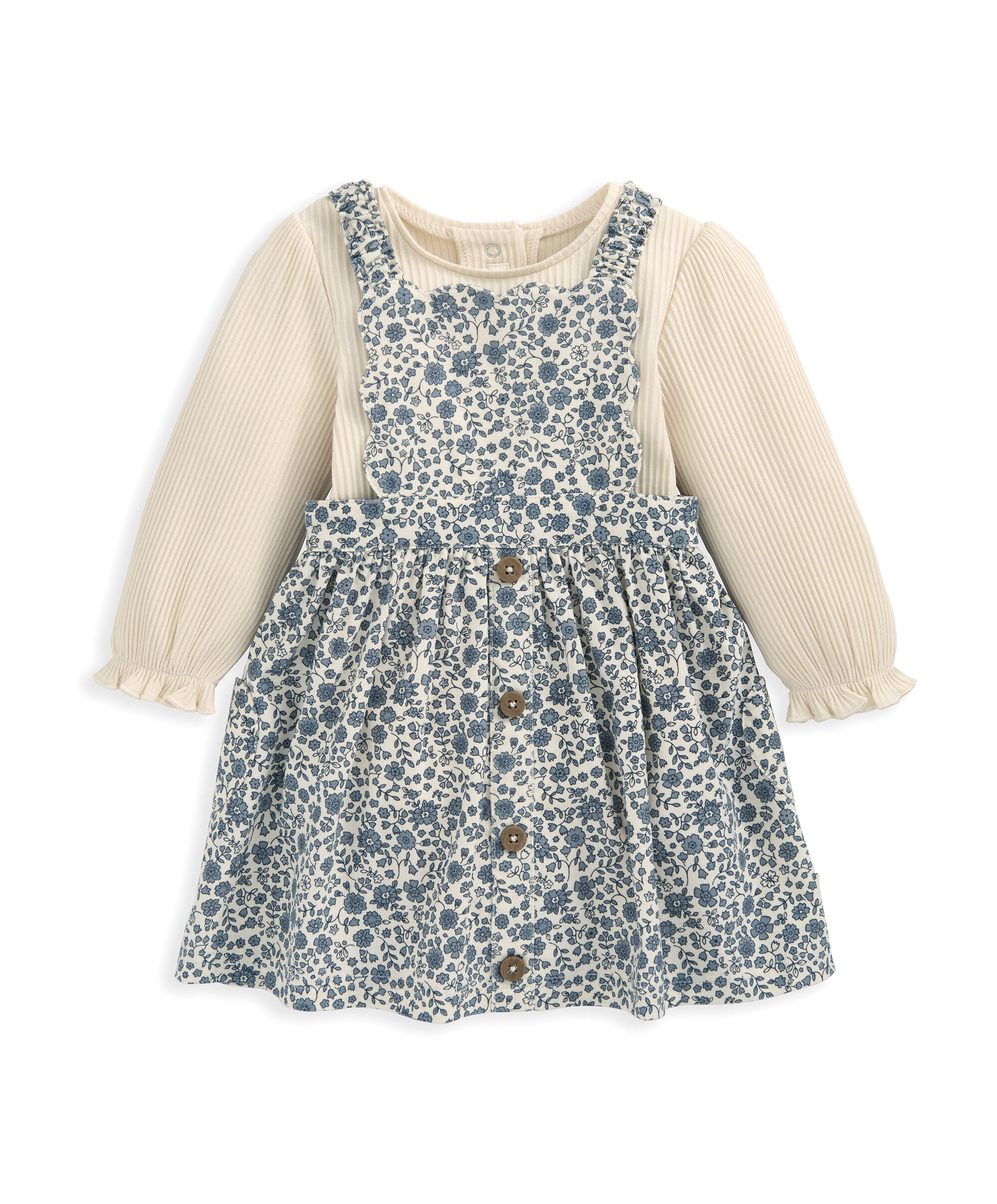 Floral Cord Pinafore & Bodysuit image number 4