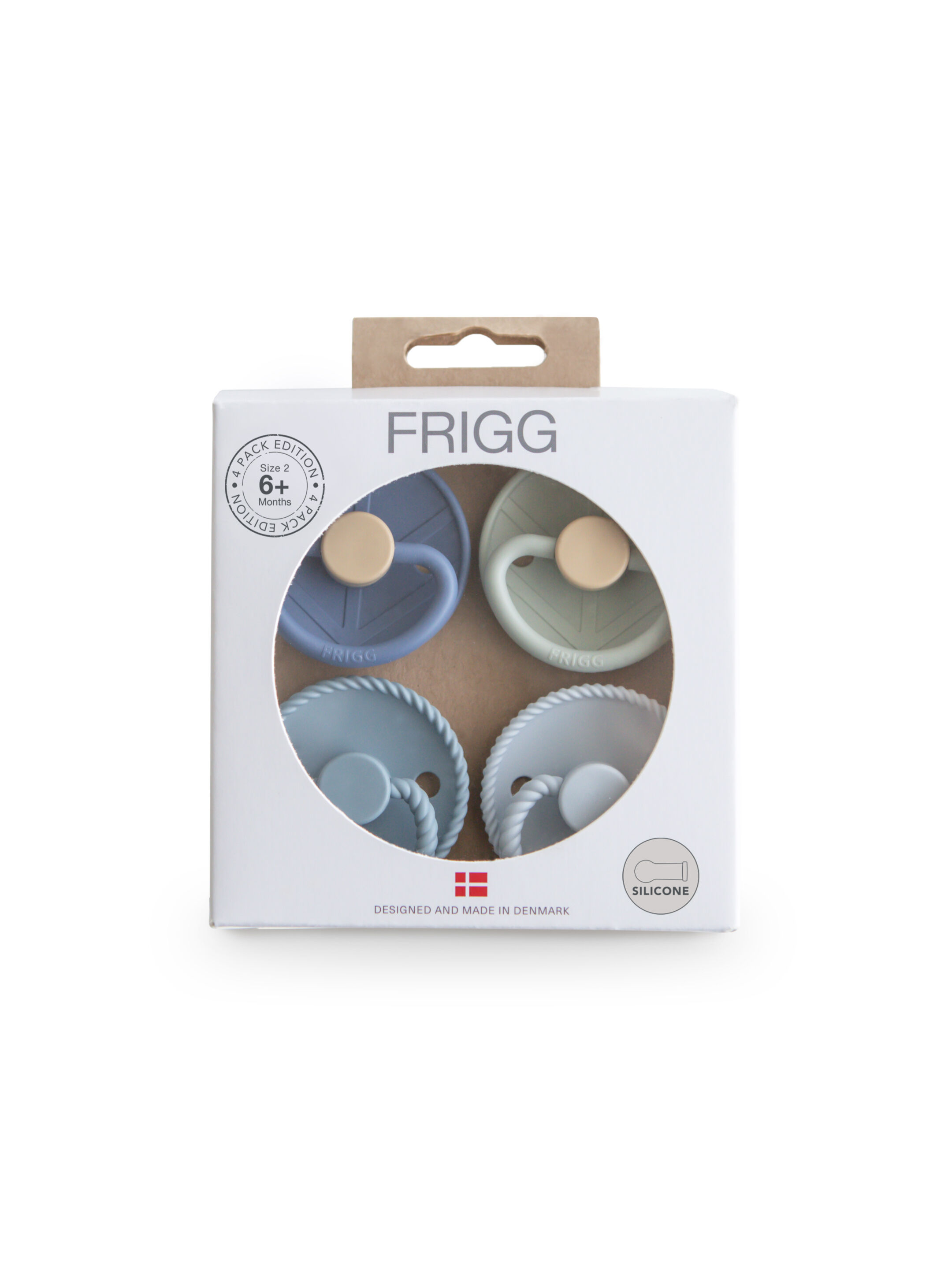 FRIGG Round Latex Baby Pacifier 6-18M 4-Pack Skyline Serenity - Size 2 image number 1