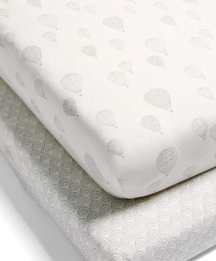 Buy Cotbed Fitted Sheets Pack of 2 Balloon Bedding Blankets Pillows Mamas Papas Qatar