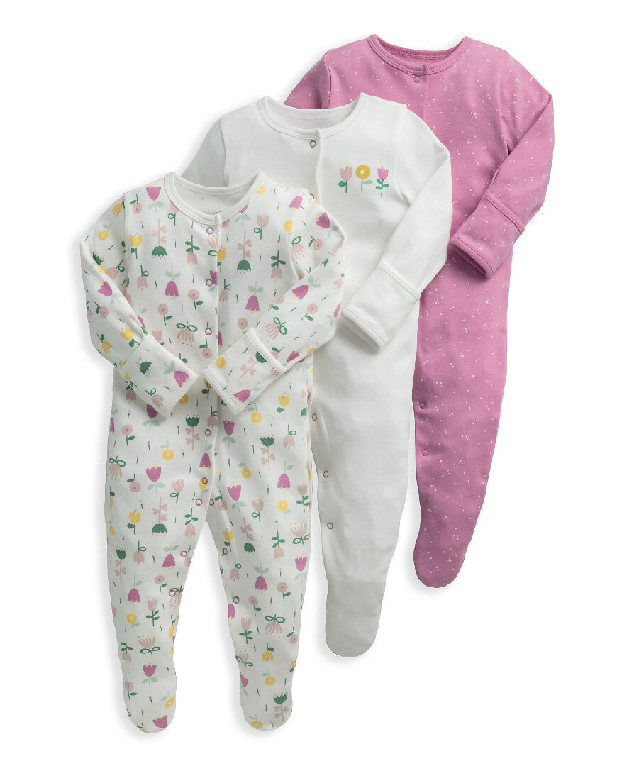 Buy Modern Floral Sleepsuits 3 Pack Sleepsuit Multipacks Mamas
