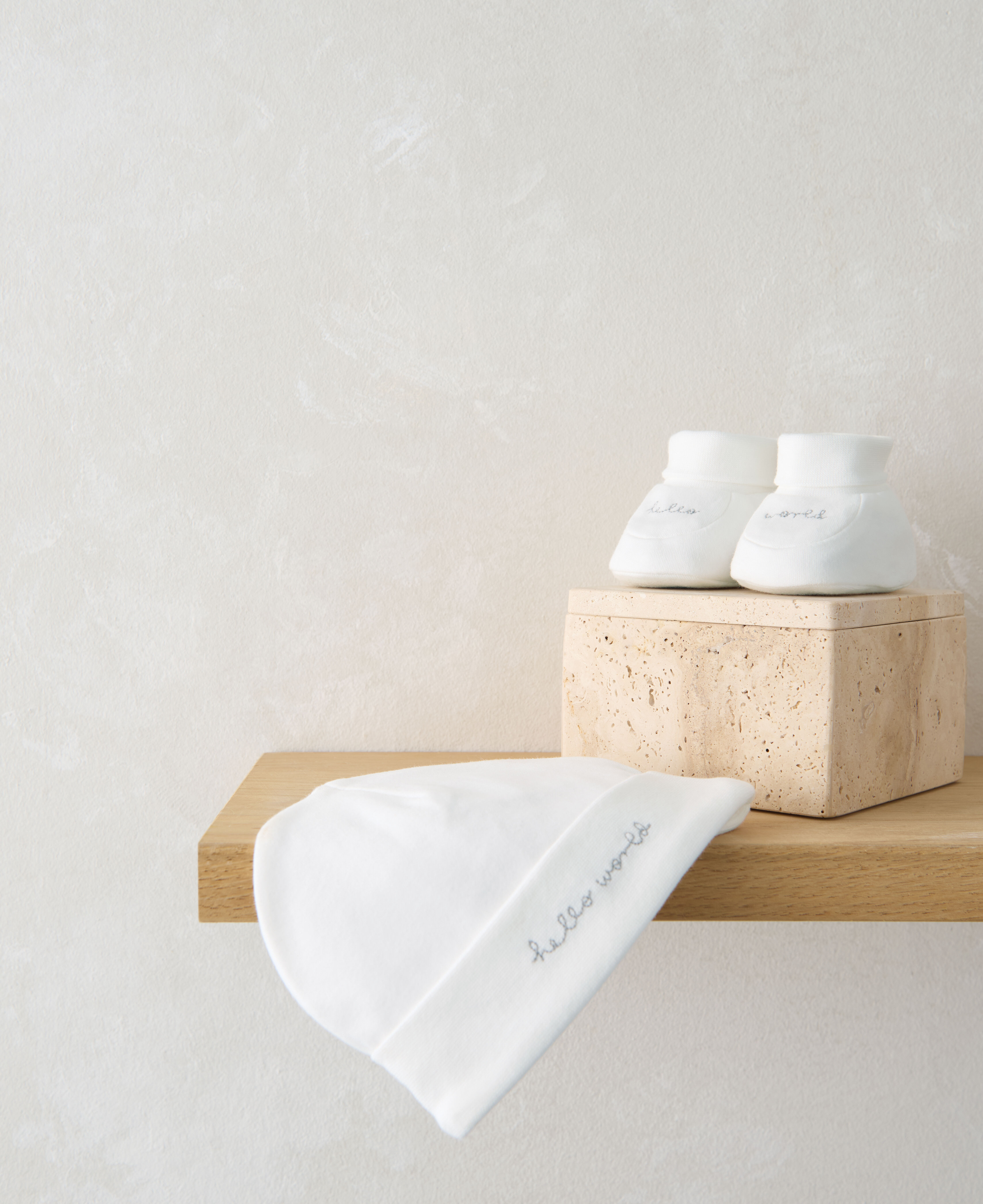 Hello World Hat & Booties - White image number 4